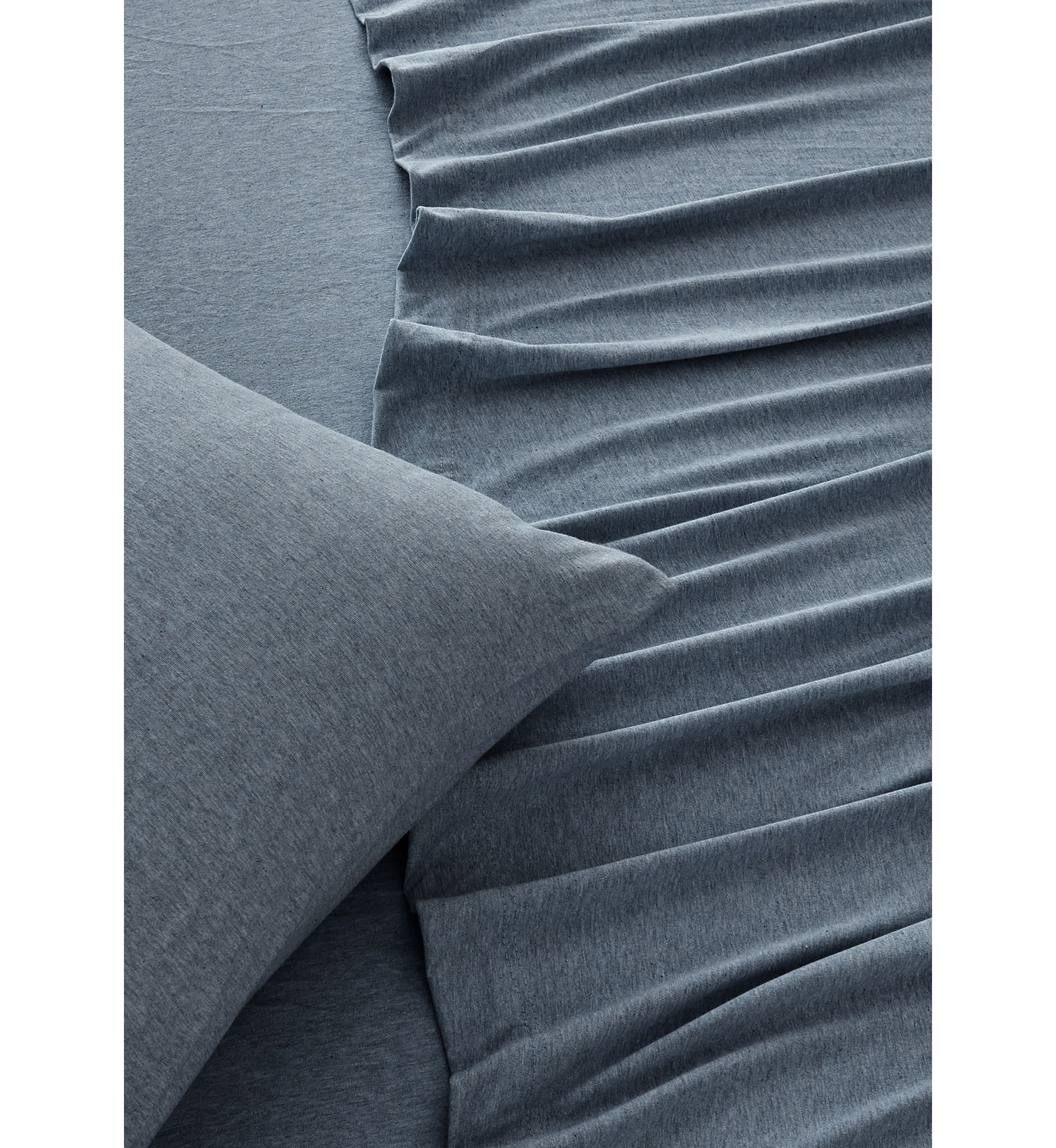 Heathered Melange T-shirt Jersey Knit Cotton Sheet Set