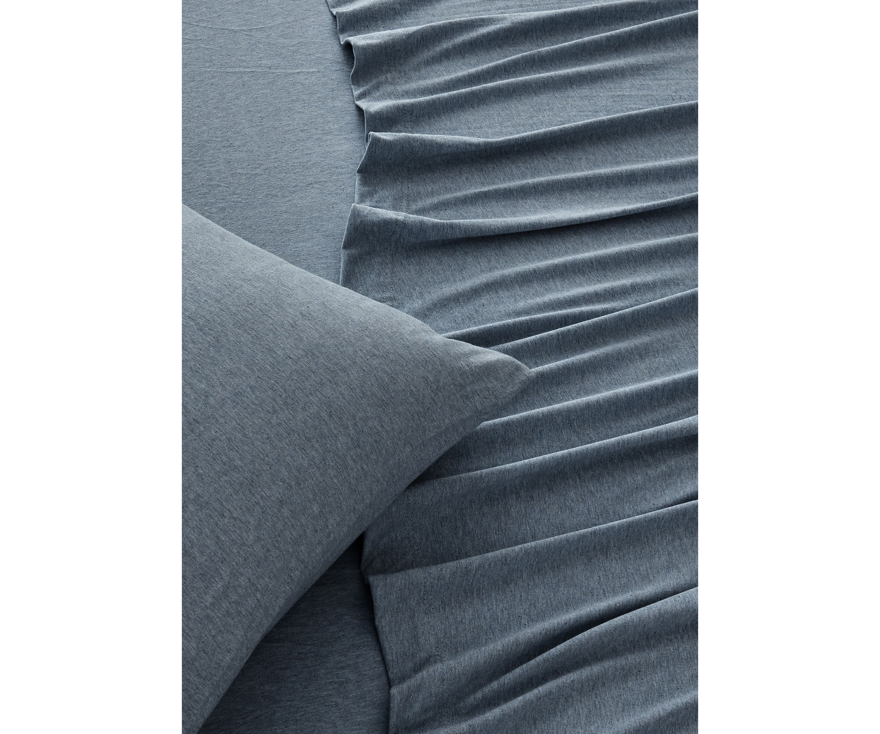 Heathered Melange T-shirt Jersey Knit Cotton Sheet Set