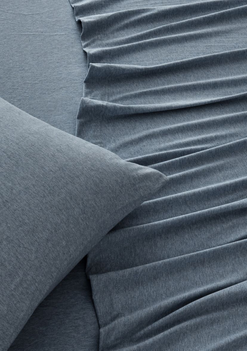 Heathered Melange T-shirt Jersey Knit Cotton Sheet Set