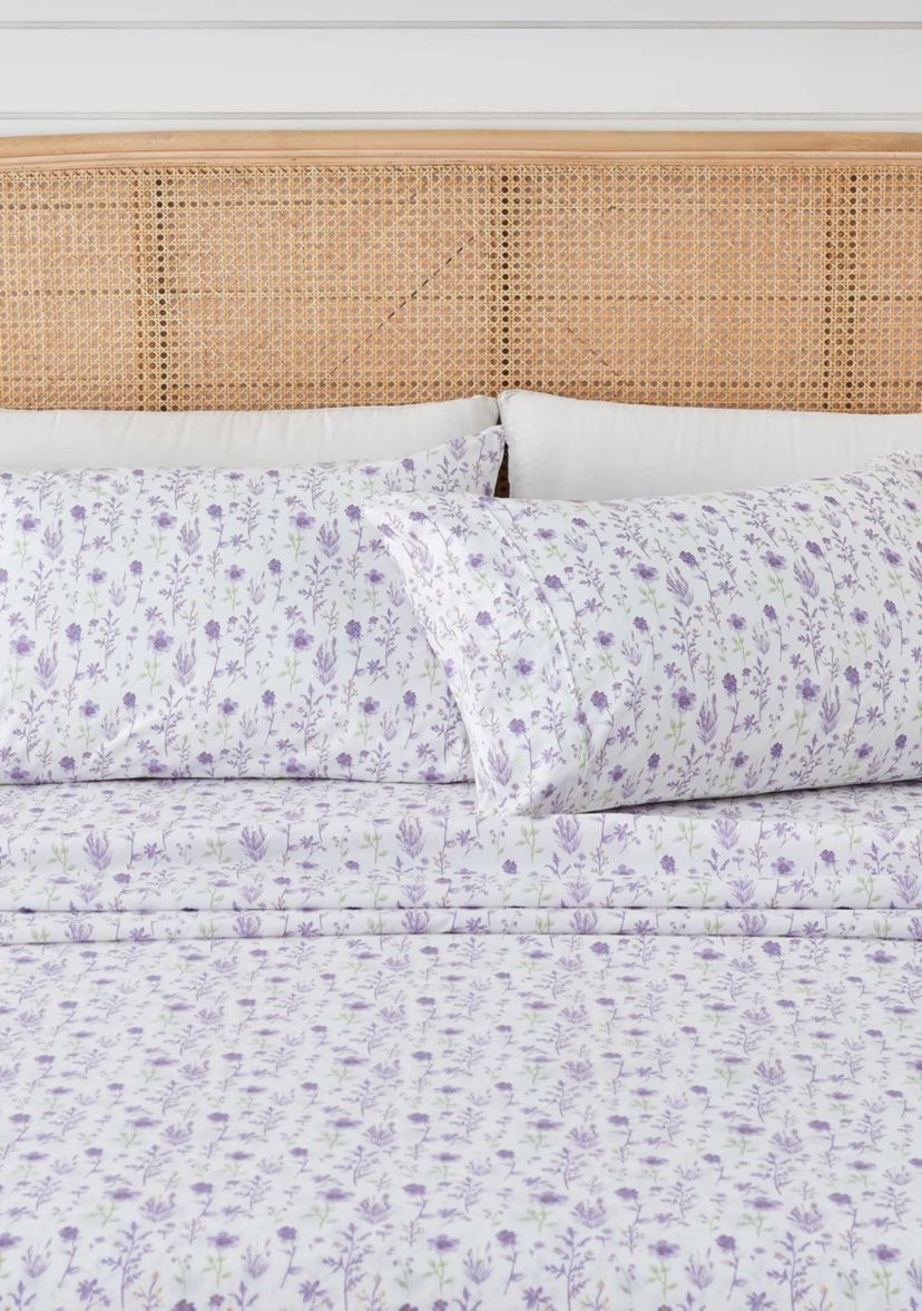 Floral Printed Microfiber Sheet Set