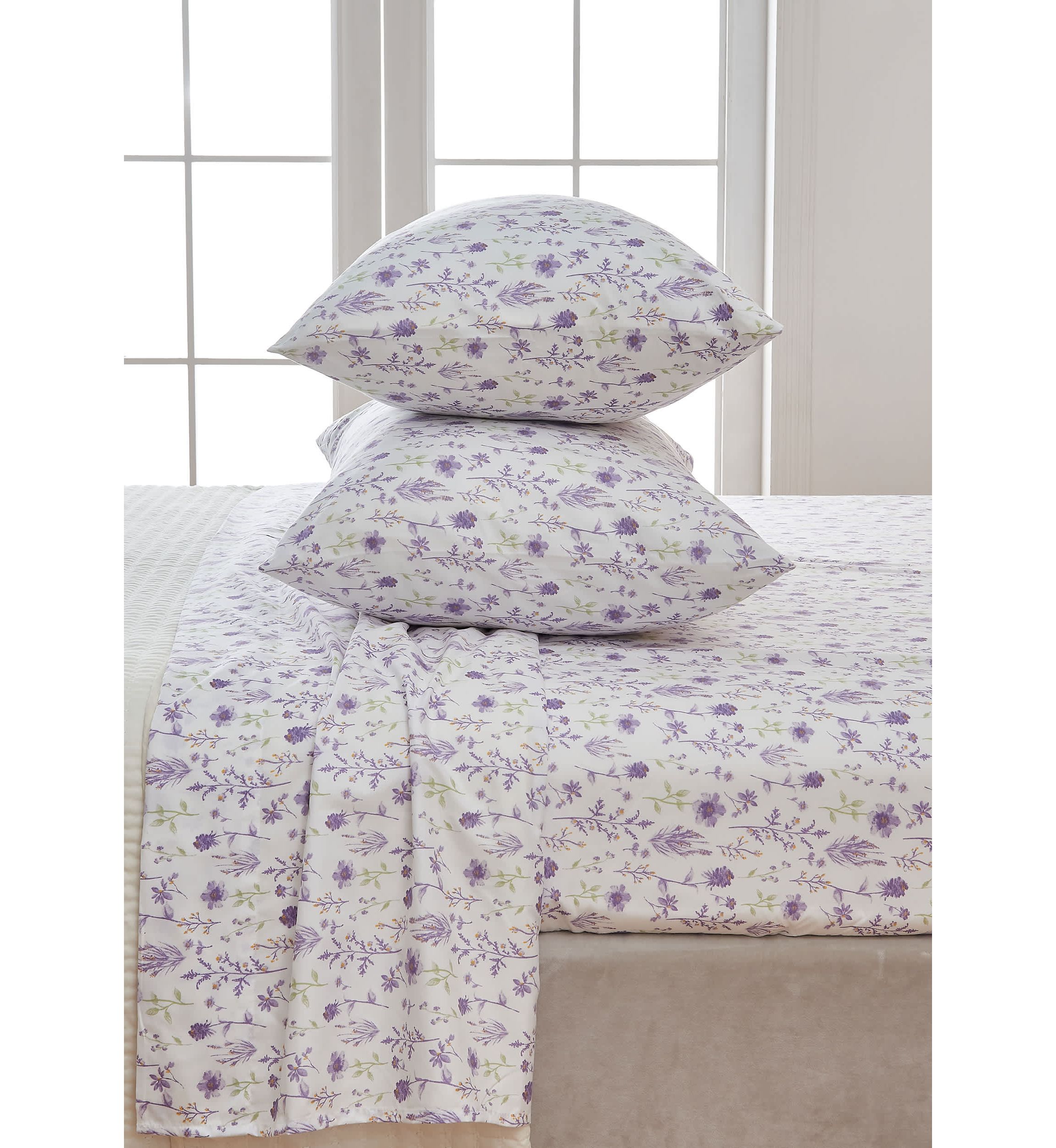 Floral Printed Microfiber Sheet Set