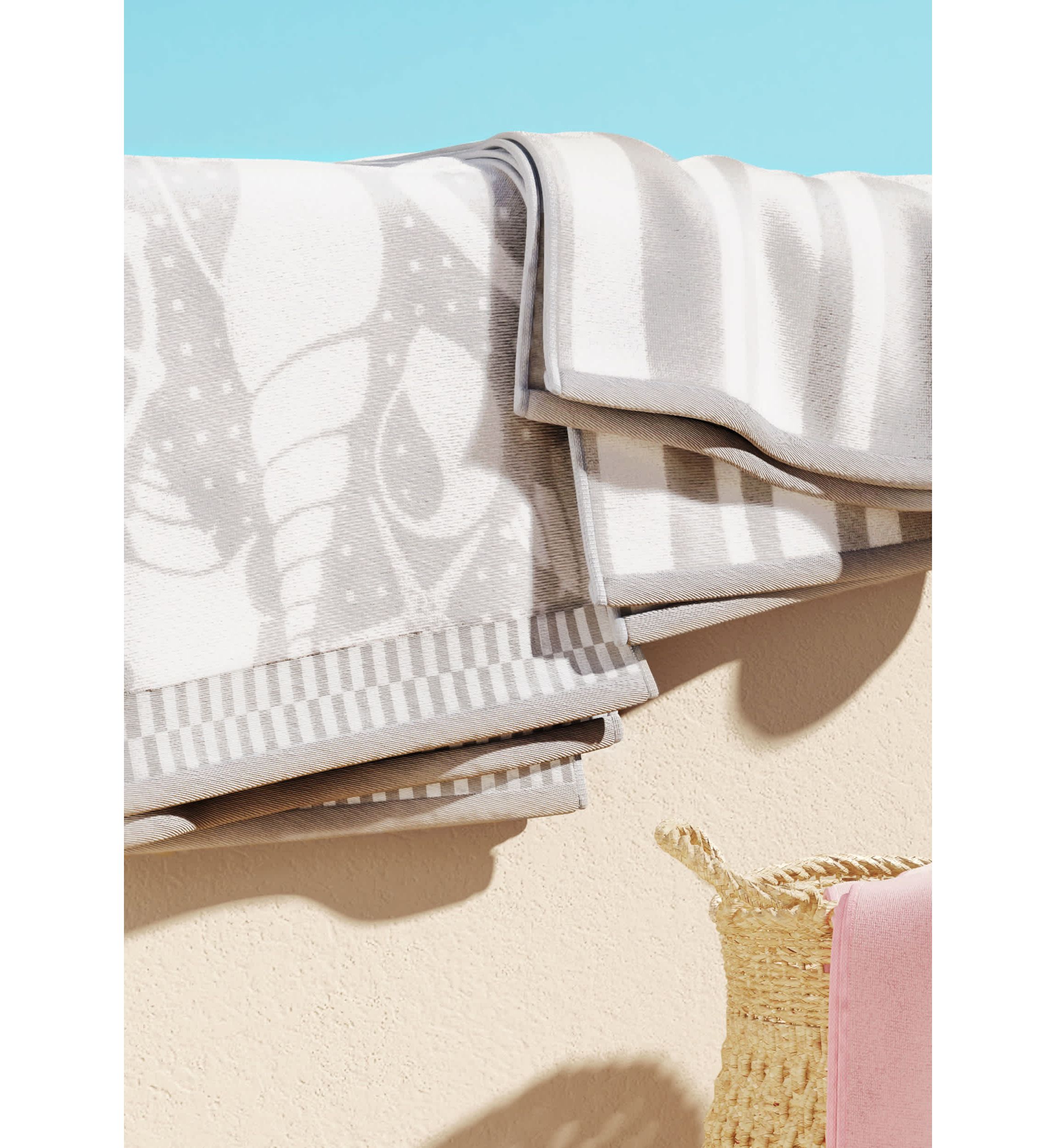 Cotton Printed Beach Towels, 2 Pack