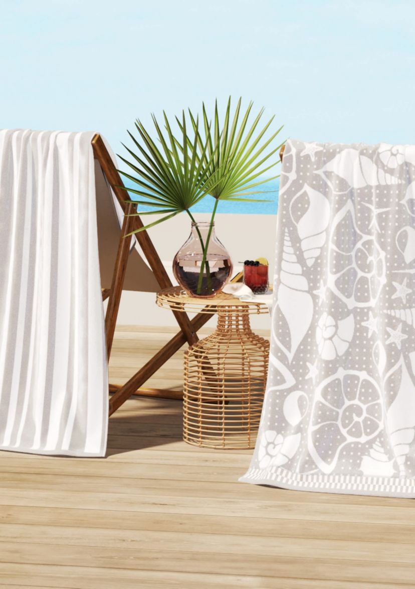 Cotton Printed Beach Towels, 2 Pack