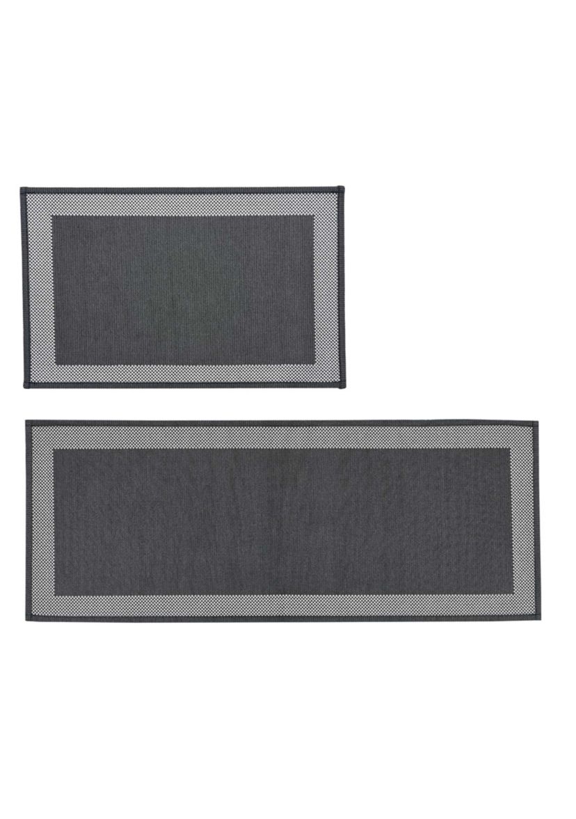 Woven Textured Machine Washable Area Accent Rugs 2-Pack