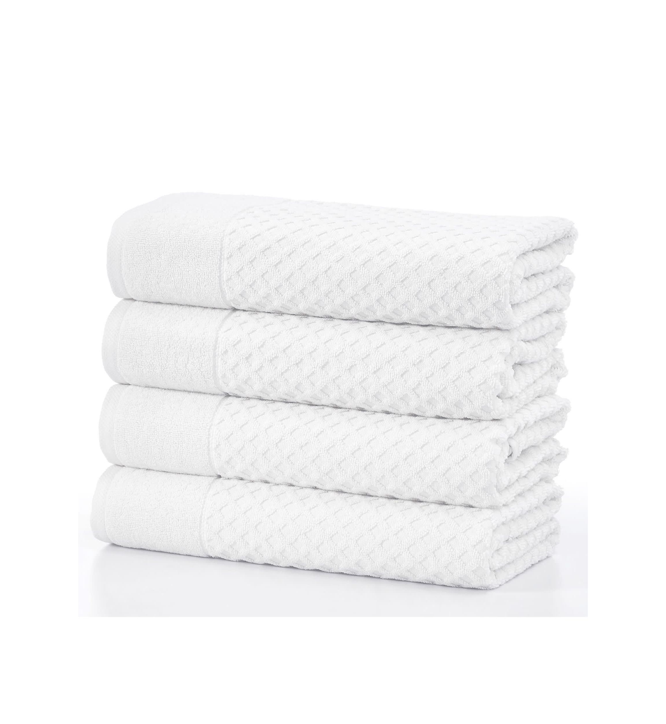 100% Cotton Waffle Diamond 4 Pack Bath Towels