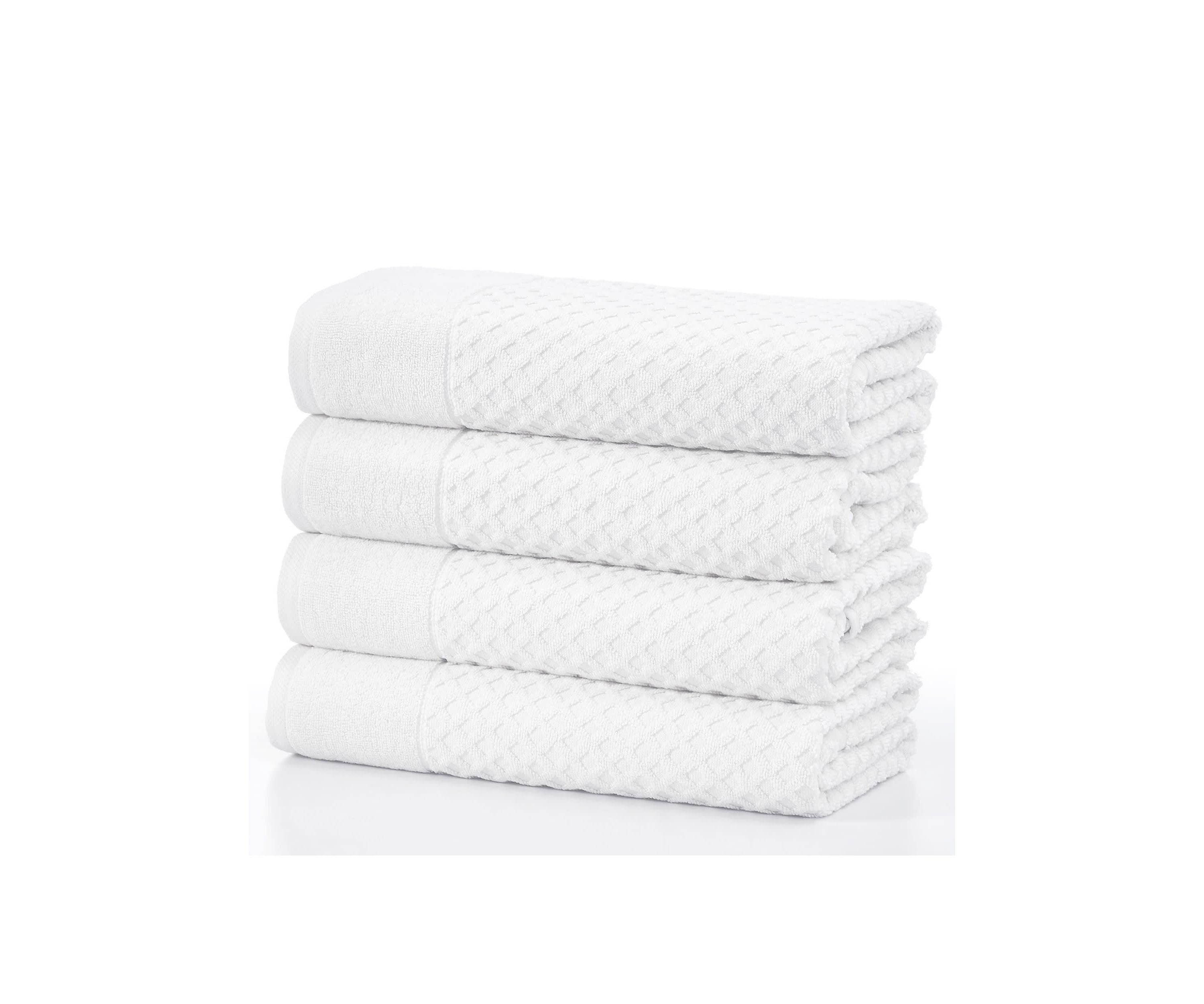 100% Cotton Waffle Diamond 4 Pack Bath Towels