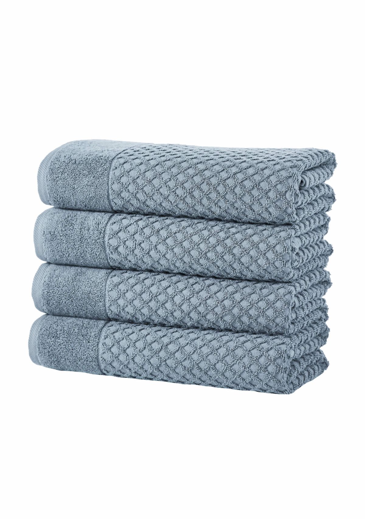 100% Cotton Waffle Diamond 4 Pack Bath Towels