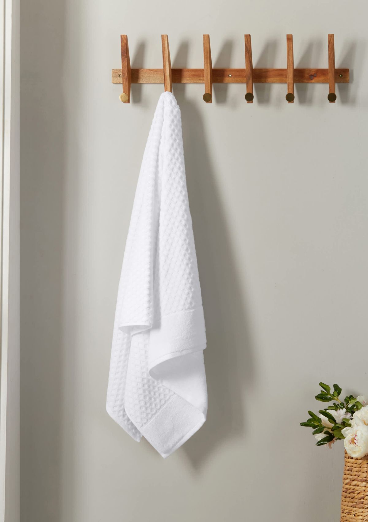 100% Cotton Waffle Diamond 4 Pack Bath Towels