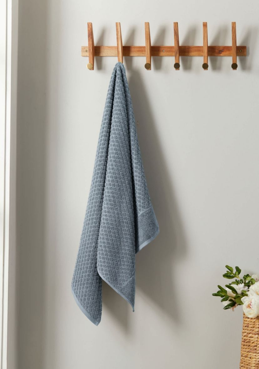 100% Cotton Waffle Diamond 4 Pack Bath Towels