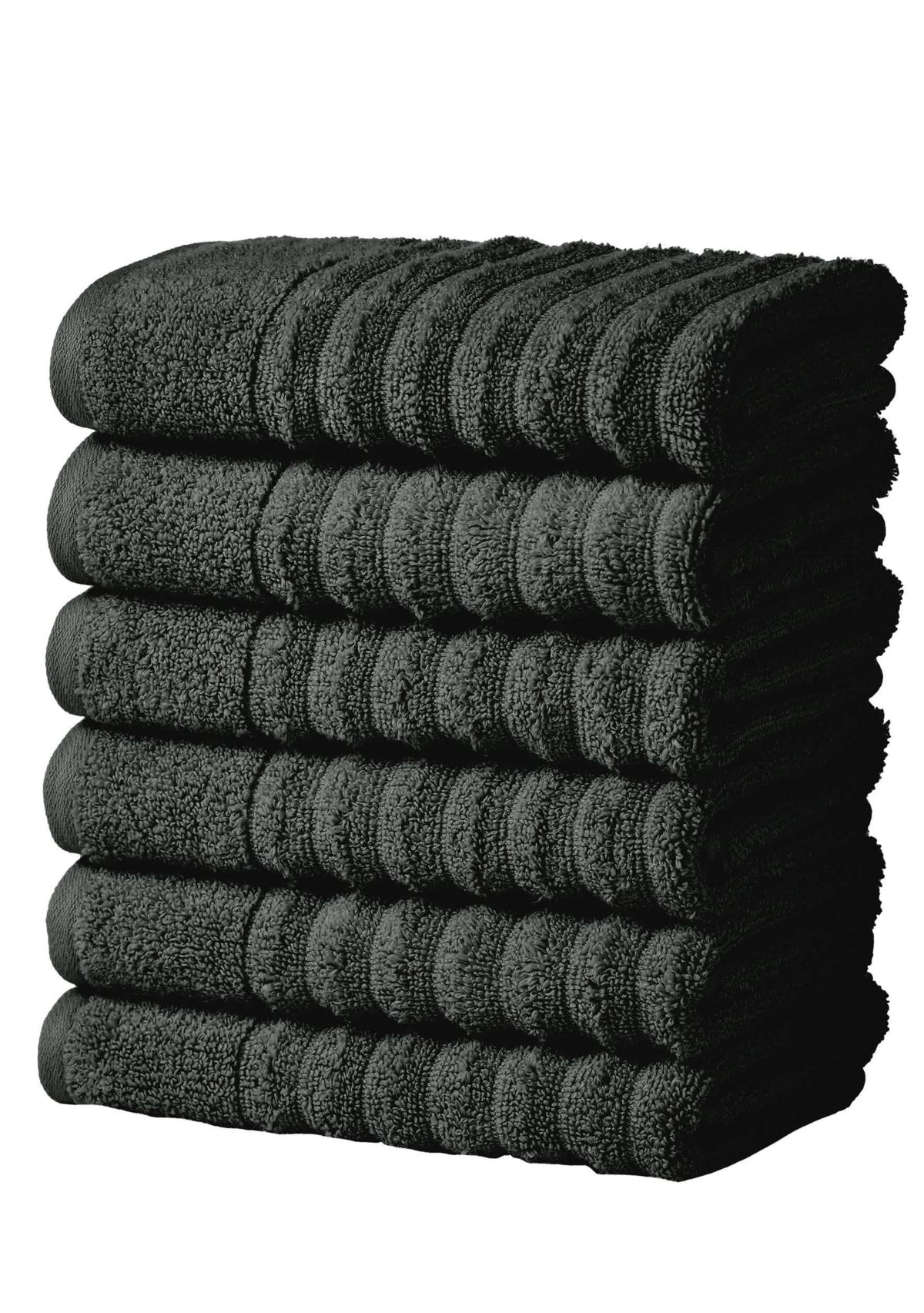 100% Cotton Ribbed 6 Pack Hand Towel