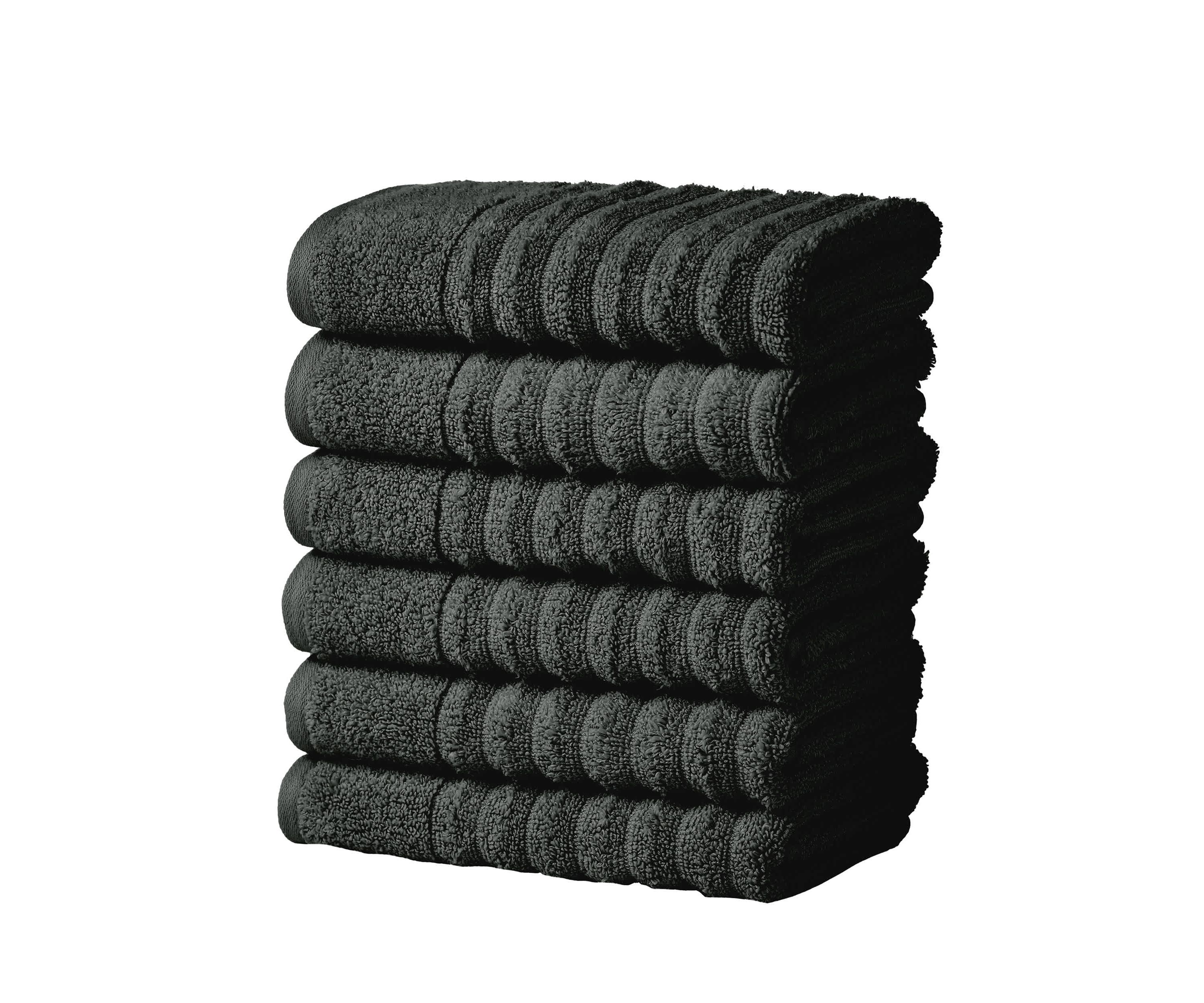 100% Cotton Ribbed 6 Pack Hand Towel