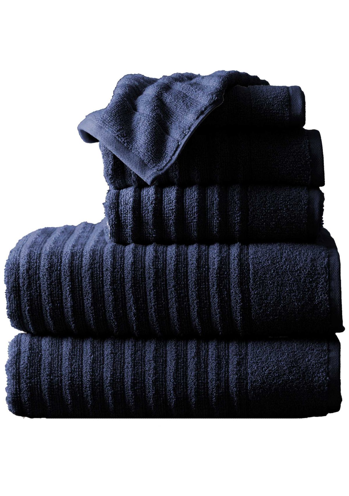 100% Cotton Ribbed 6-Piece Towel Set