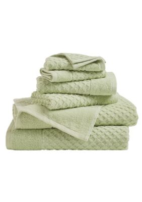 100% Cotton Waffle Diamond 6-Piece Towel Set