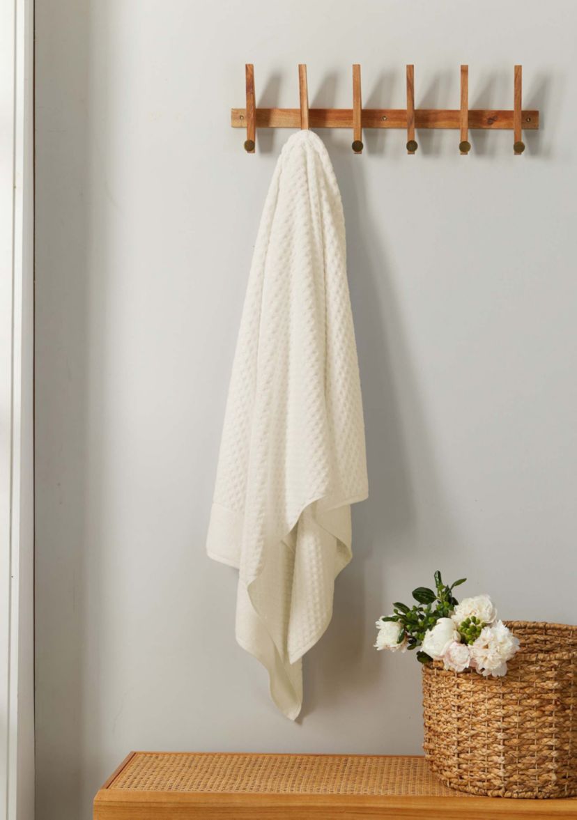 100% Cotton Waffle Diamond 6-Piece Towel Set