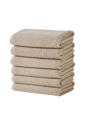 100% Cotton Textured 6 Pack Hand Towels