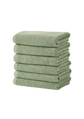 100% Cotton Textured 6 Pack Hand Towels