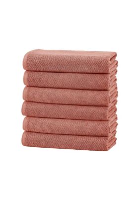 Premium Comforts 100% Cotton Textured 6 Pack Hand Towels