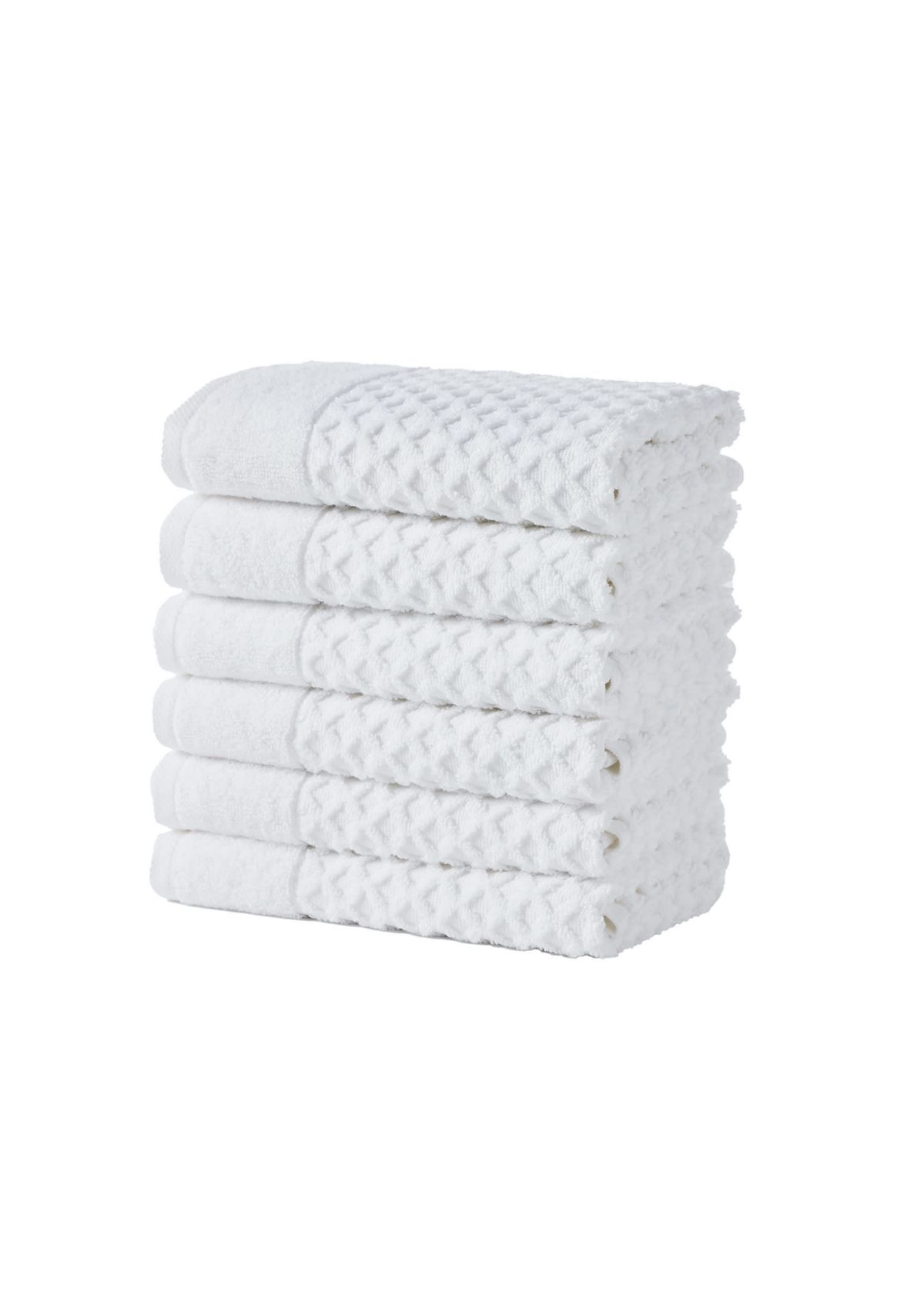 100% Cotton Waffle Diamond 6 Pack Hand Towel