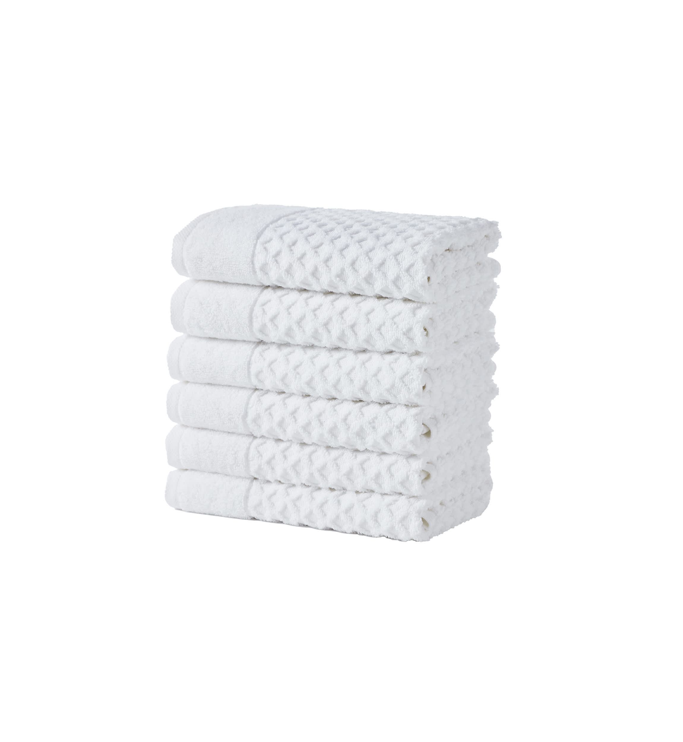 100% Cotton Waffle Diamond 6 Pack Hand Towel
