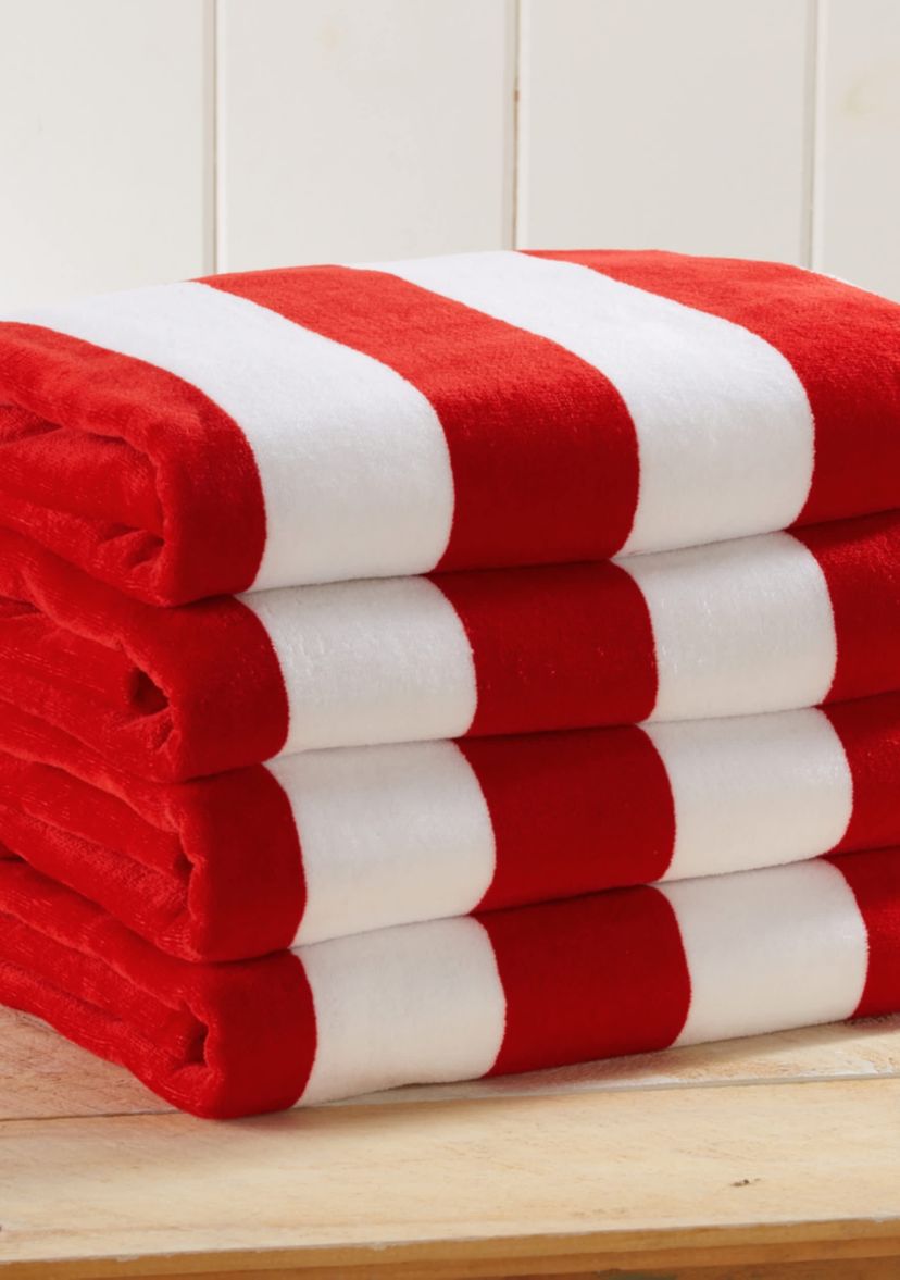 Cotton Cabana Beach Towels, 4 Pack
