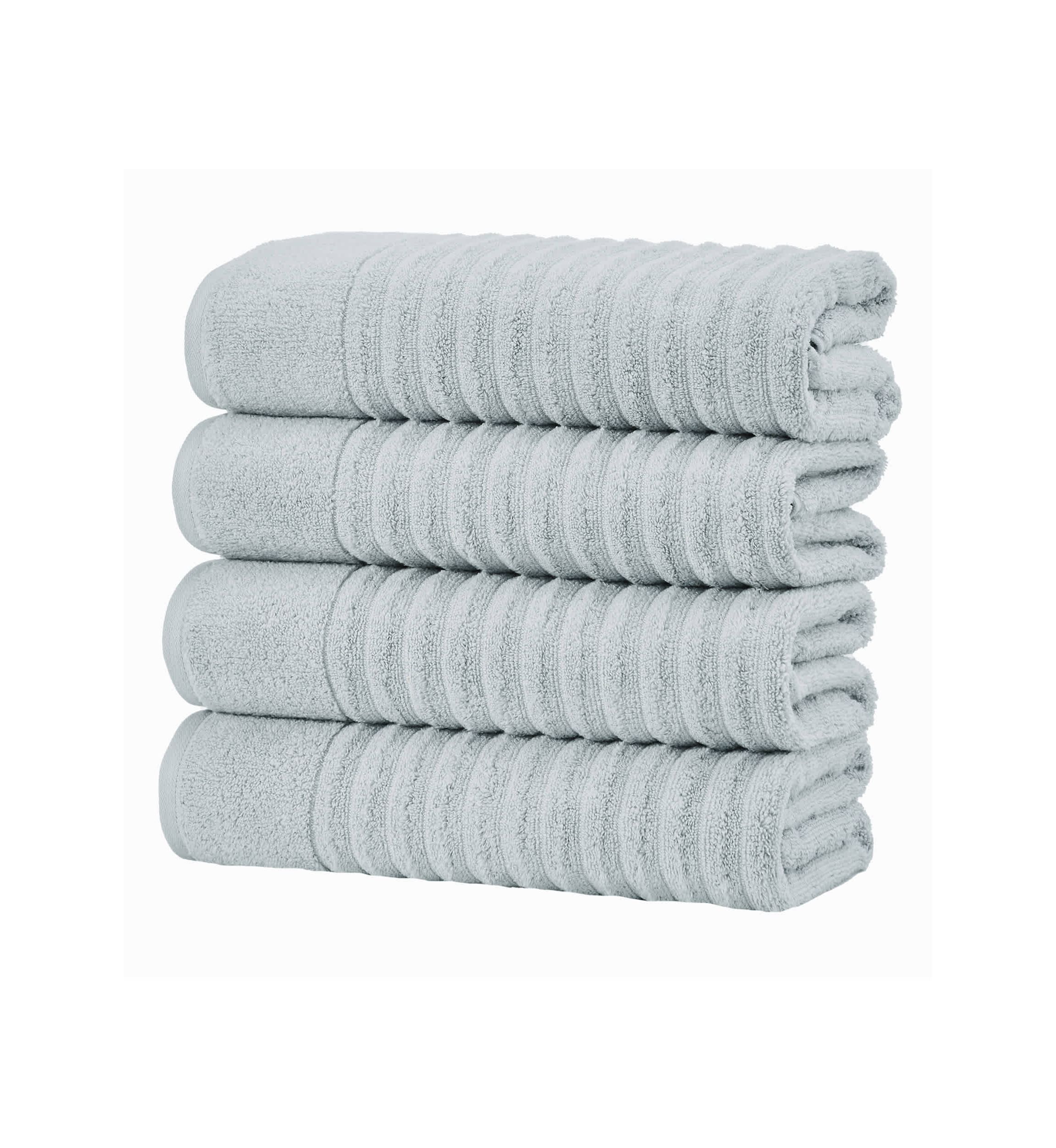 100% Cotton Ribbed 4 Pack Bath Towel