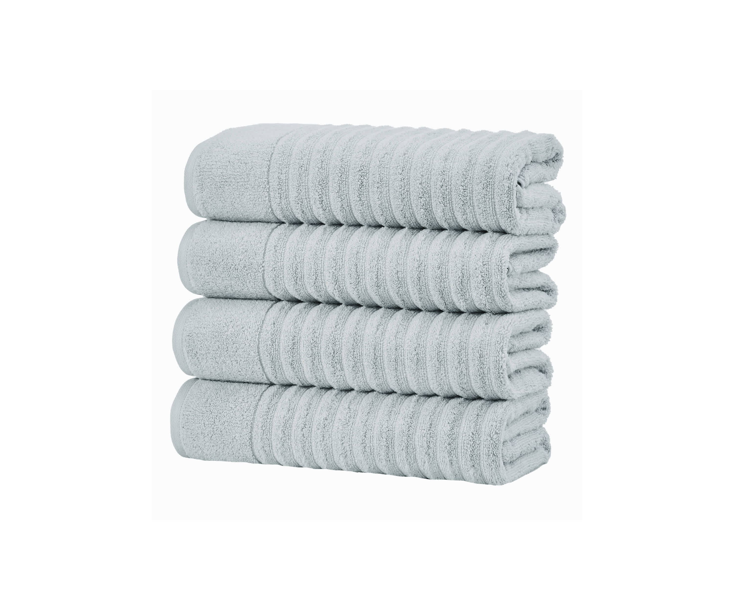 100% Cotton Ribbed 4 Pack Bath Towel