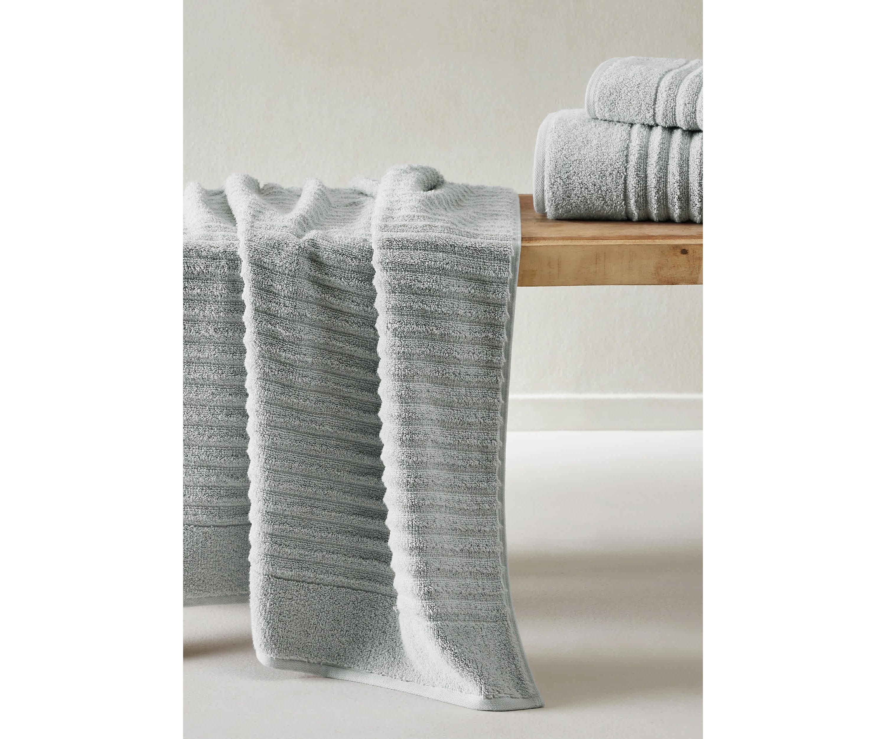 100% Cotton Ribbed 4 Pack Bath Towel