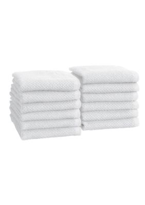 100% Cotton Textured 12 Pack Washcloth Set