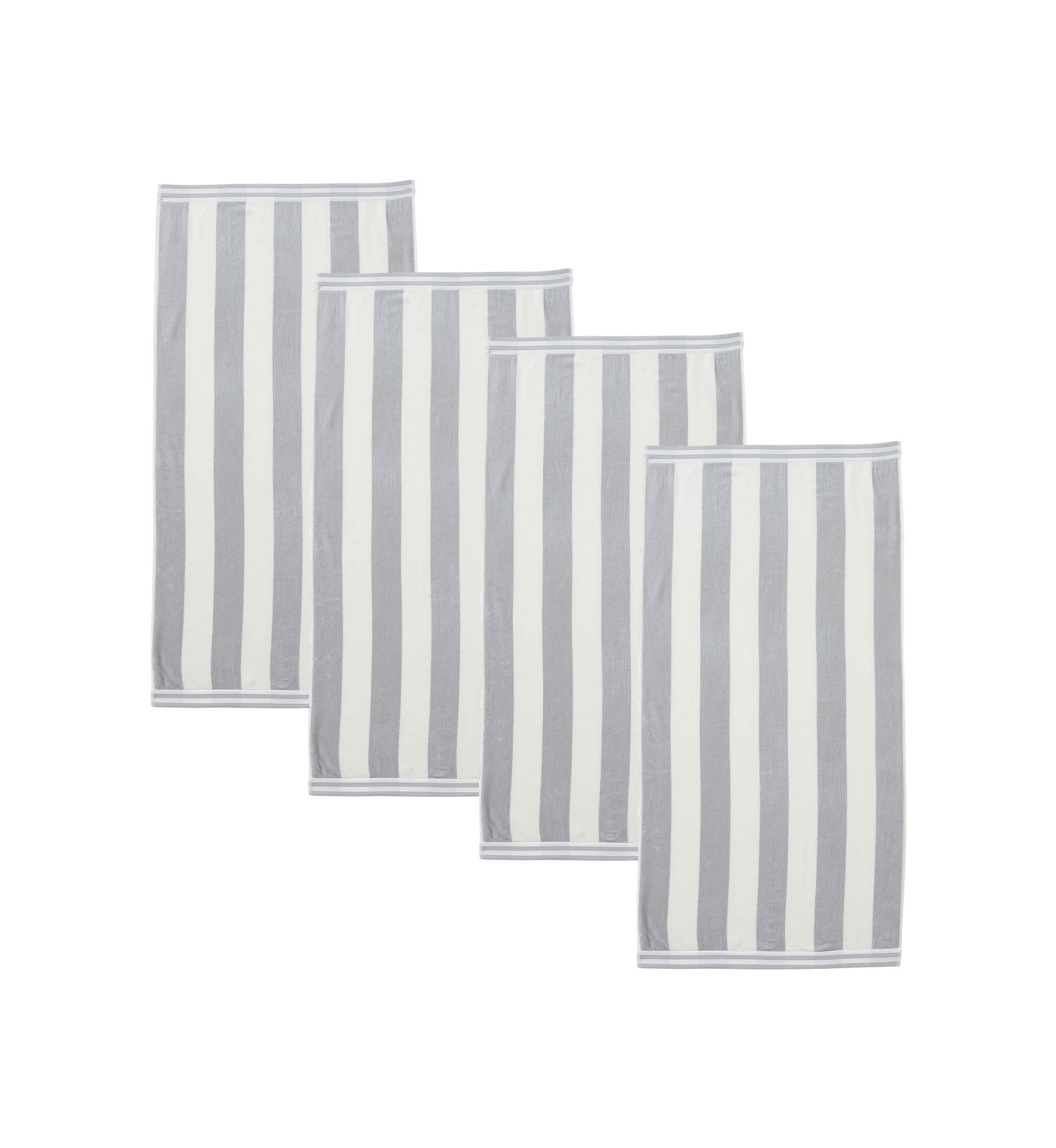 100% Cotton Cabana Beach Towel, 4 Pack