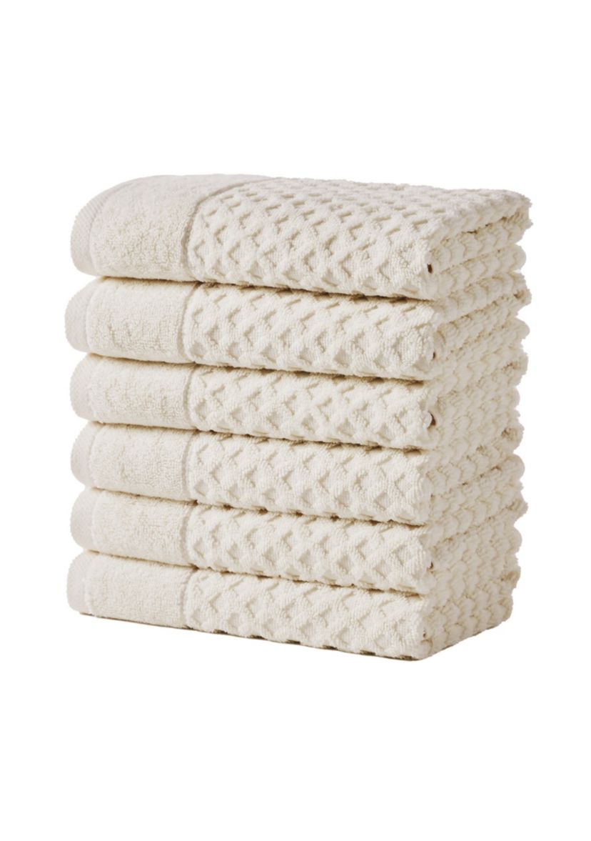 100% Cotton Waffle Diamond 4 Pack Hand Towel