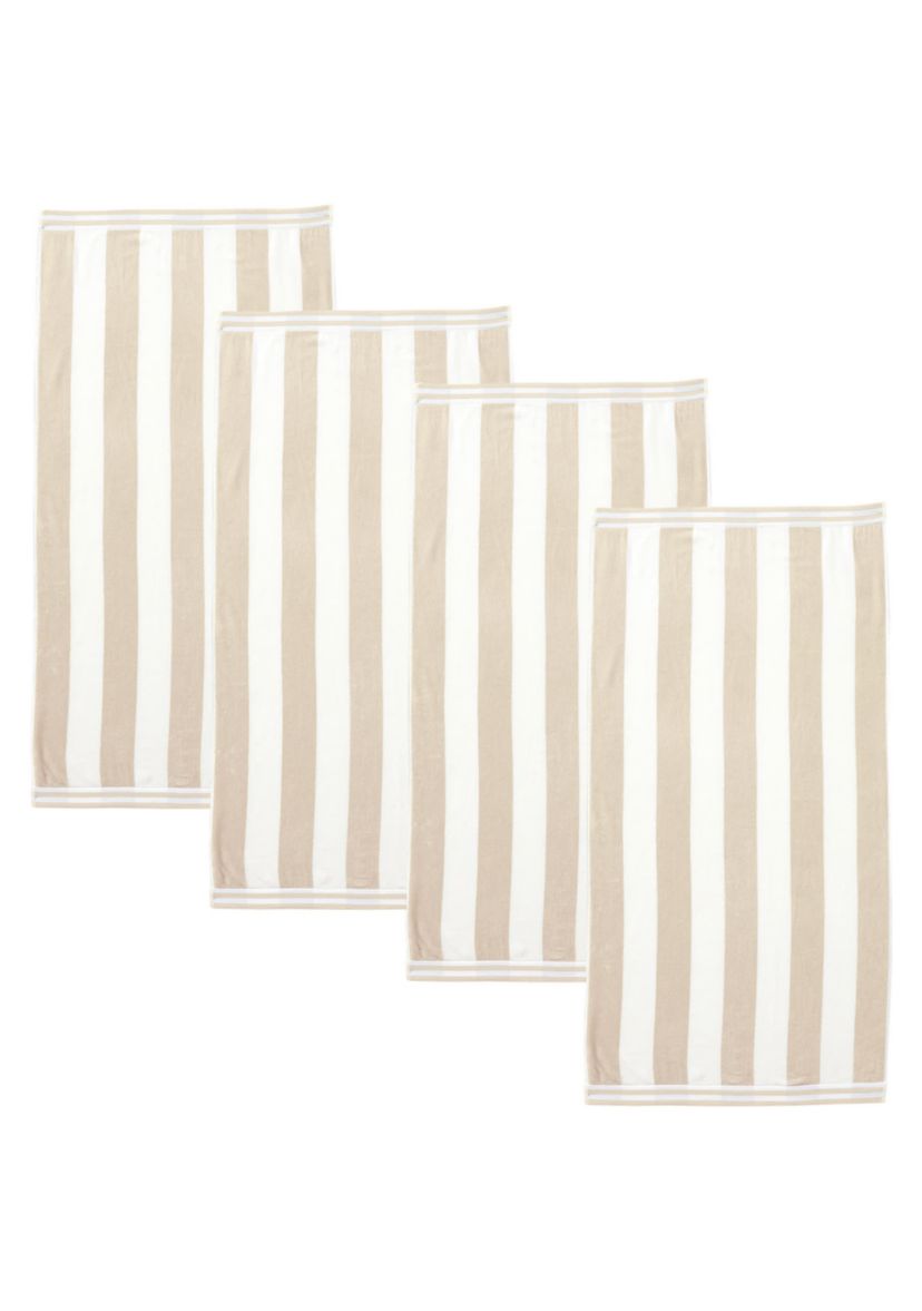 100% Cotton Cabana Oversized Beach Towel 4 Pack