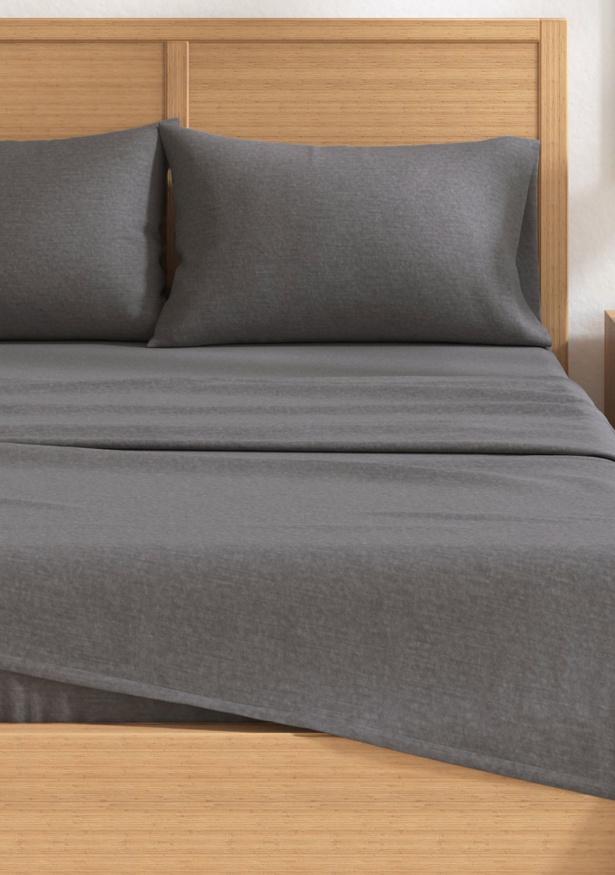 Cotton Blend Double-Brushed Heathered Flannel Bed Sheet Set