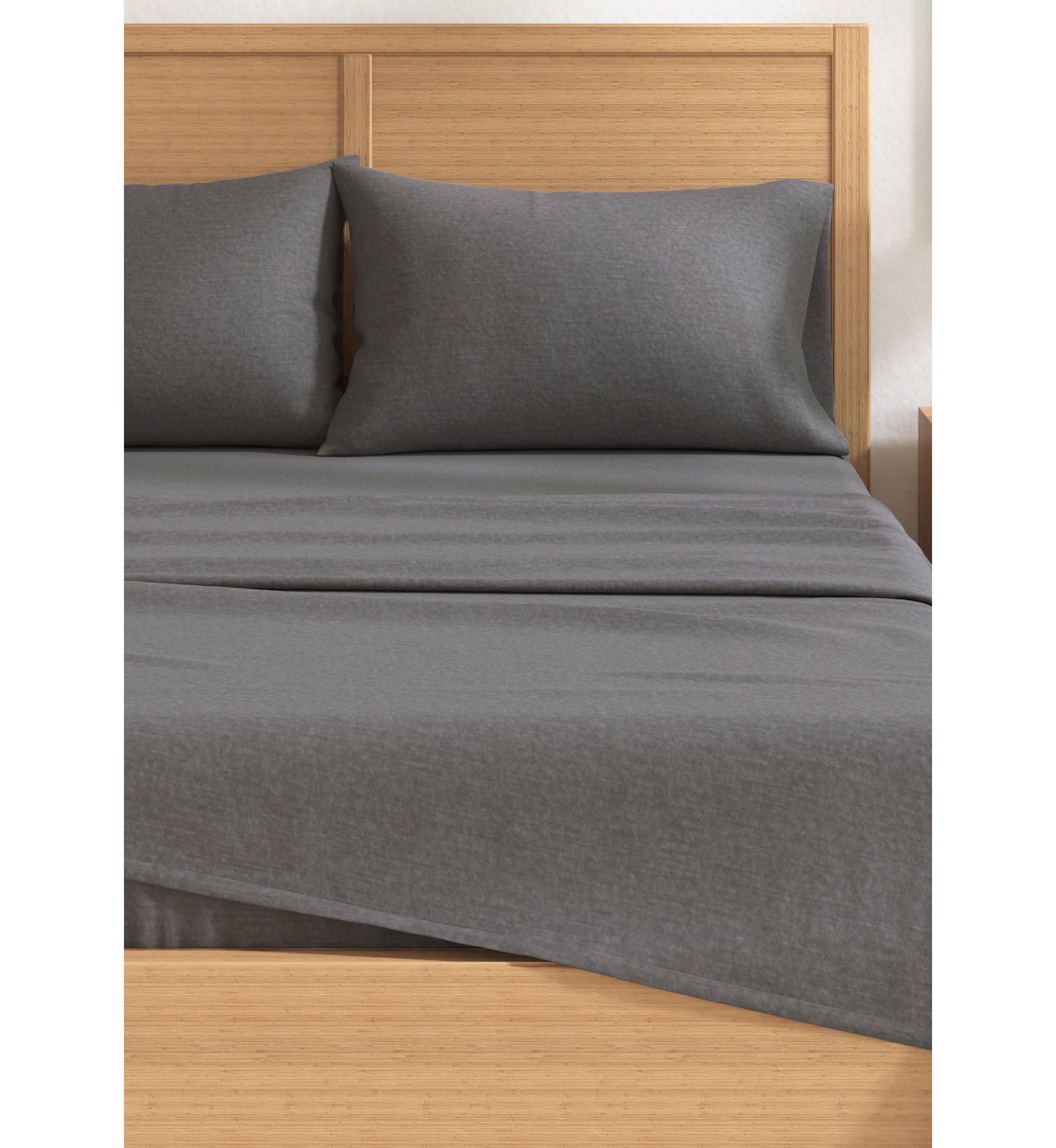 Cotton Blend Double-Brushed Heathered Flannel Bed Sheet Set