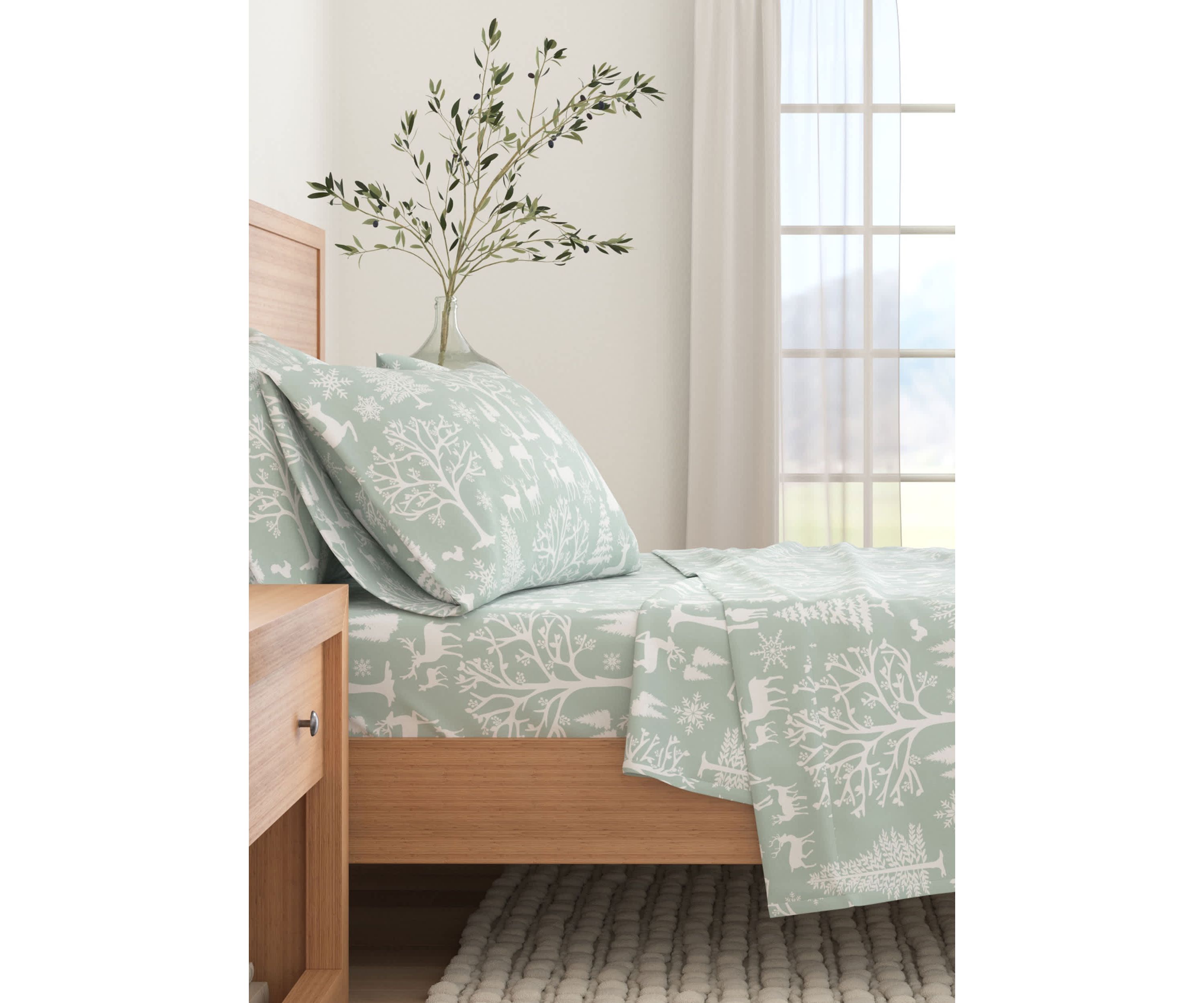 Winter Turkish Cotton Double-Brushed Flannel Bed Sheet Set