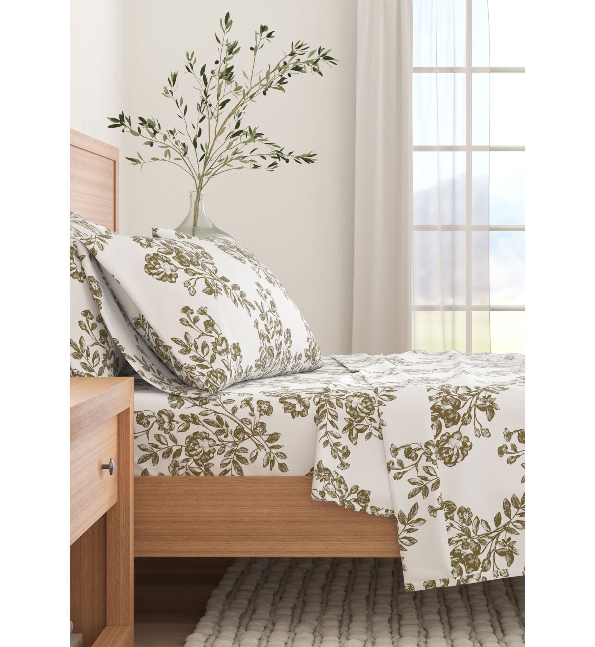 Turkish Cotton Double-Brushed Printed Flannel Bed Sheet Set