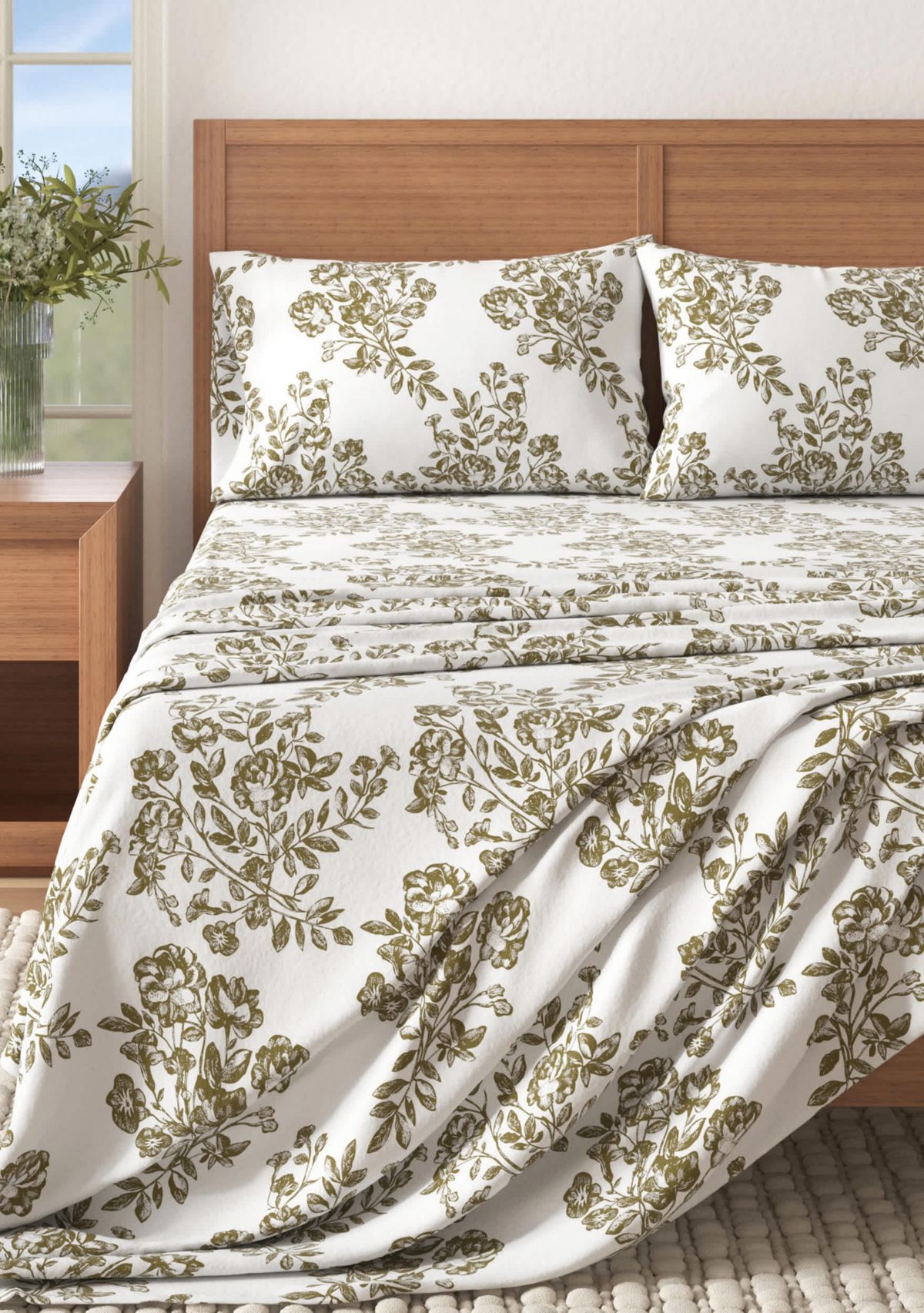 Turkish Cotton Double-Brushed Printed Flannel Bed Sheet Set