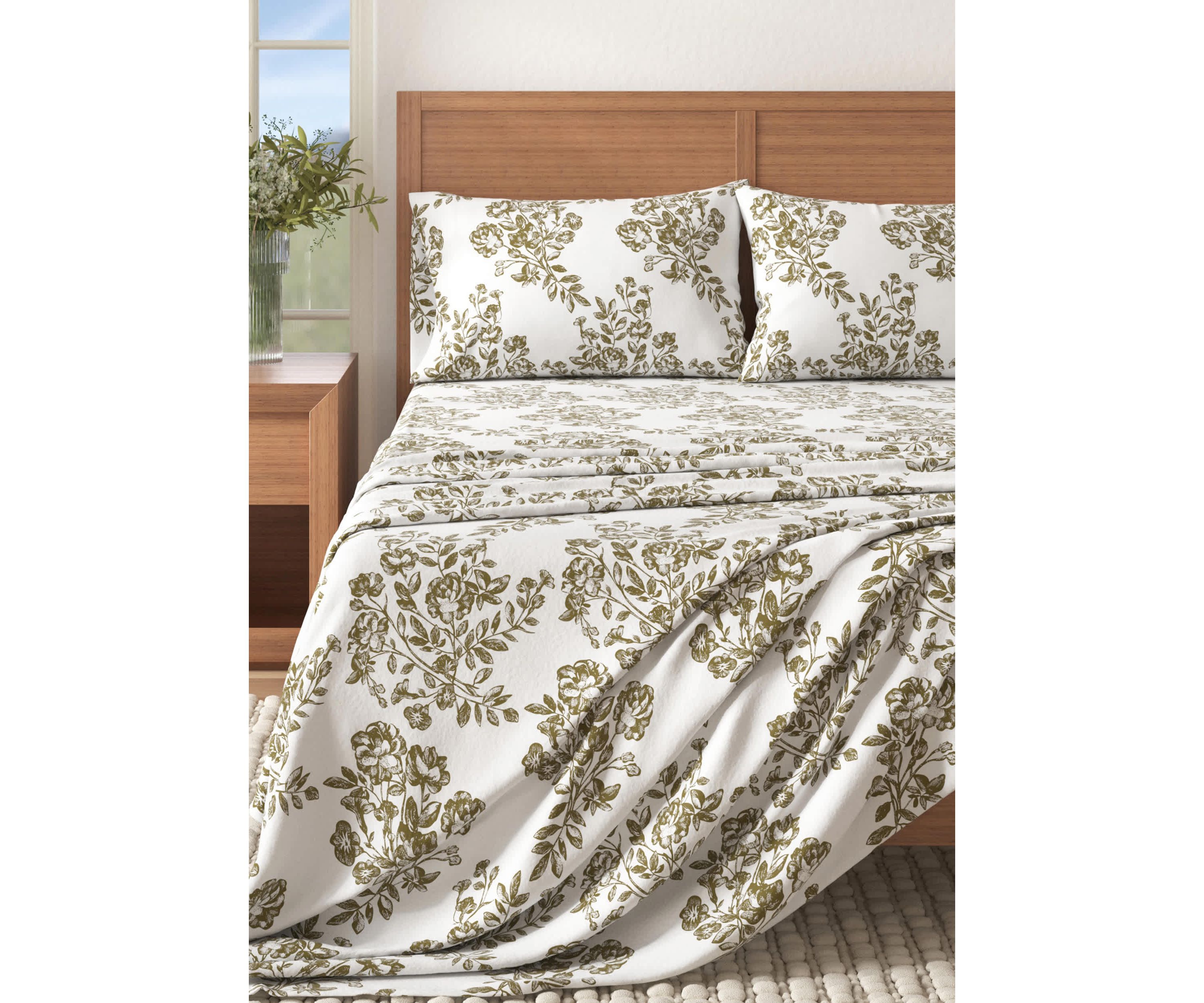 Turkish Cotton Double-Brushed Printed Flannel Bed Sheet Set