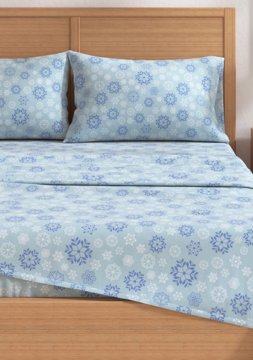 Turkish Cotton Double-Brushed Lodge Printed Flannel Bed Sheet Set
