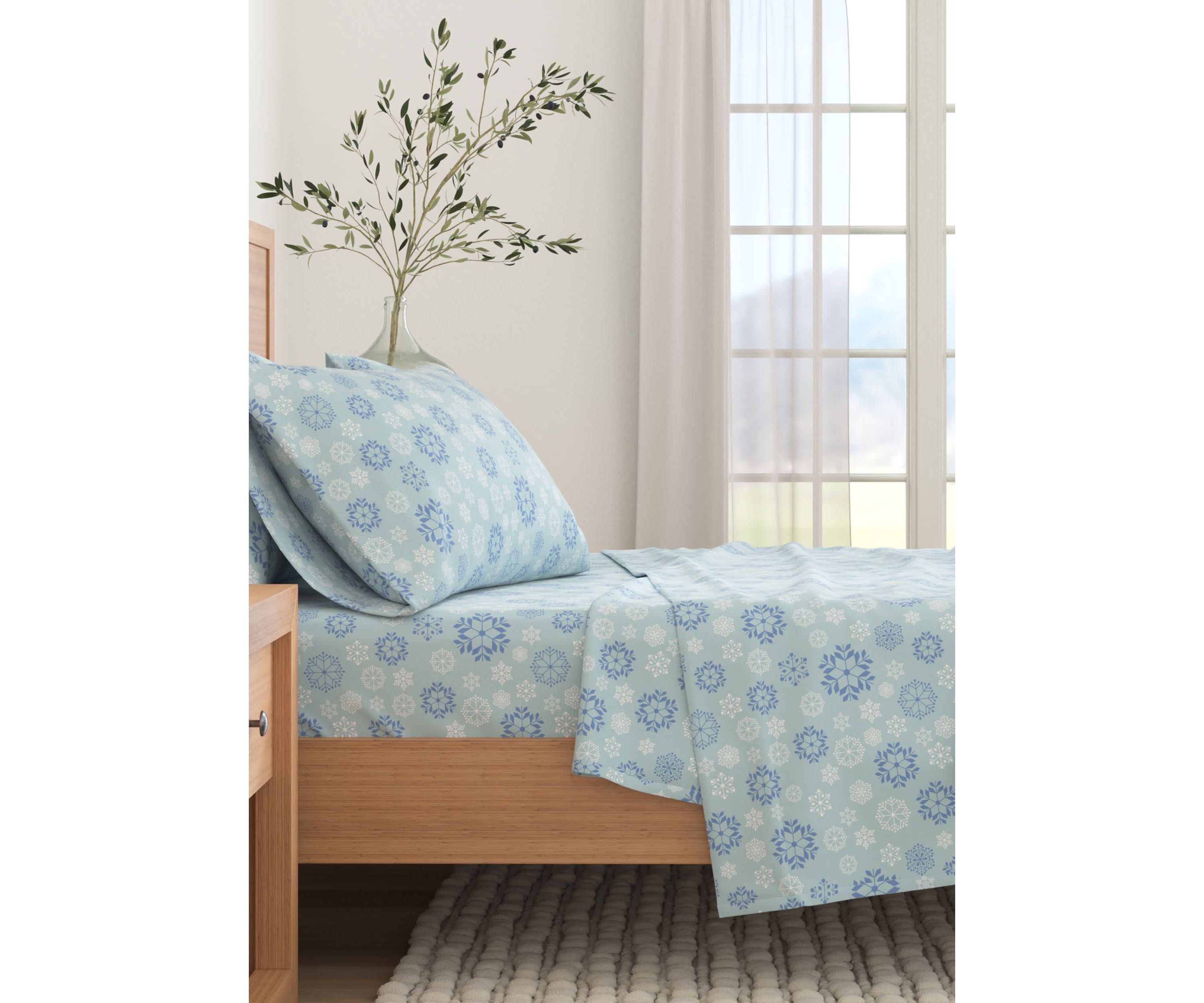 Turkish Cotton Double-Brushed Lodge Printed Flannel Bed Sheet Set