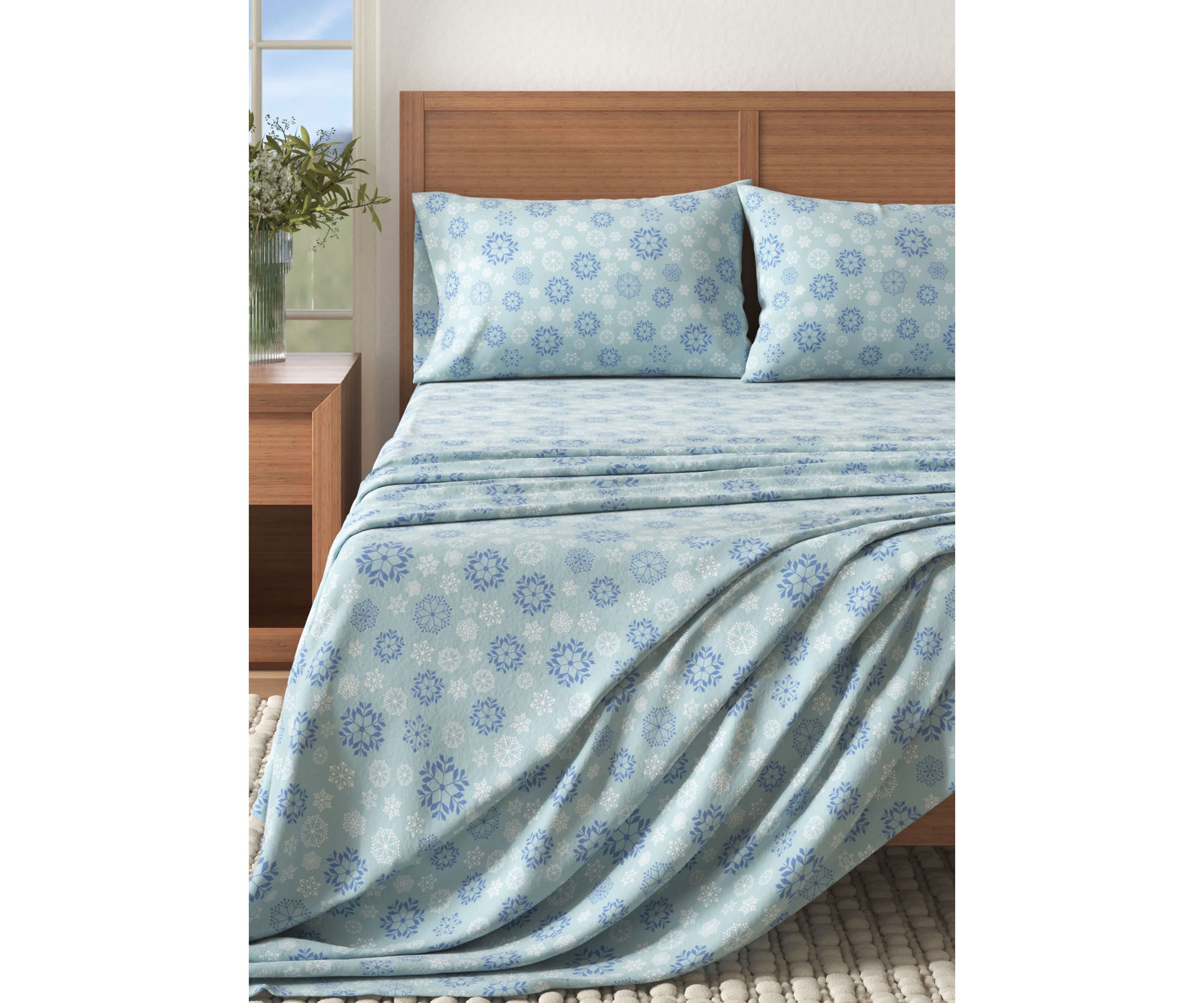 Turkish Cotton Double-Brushed Lodge Printed Flannel Bed Sheet Set