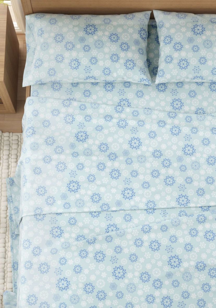 Turkish Cotton Double-Brushed Lodge Printed Flannel Bed Sheet Set