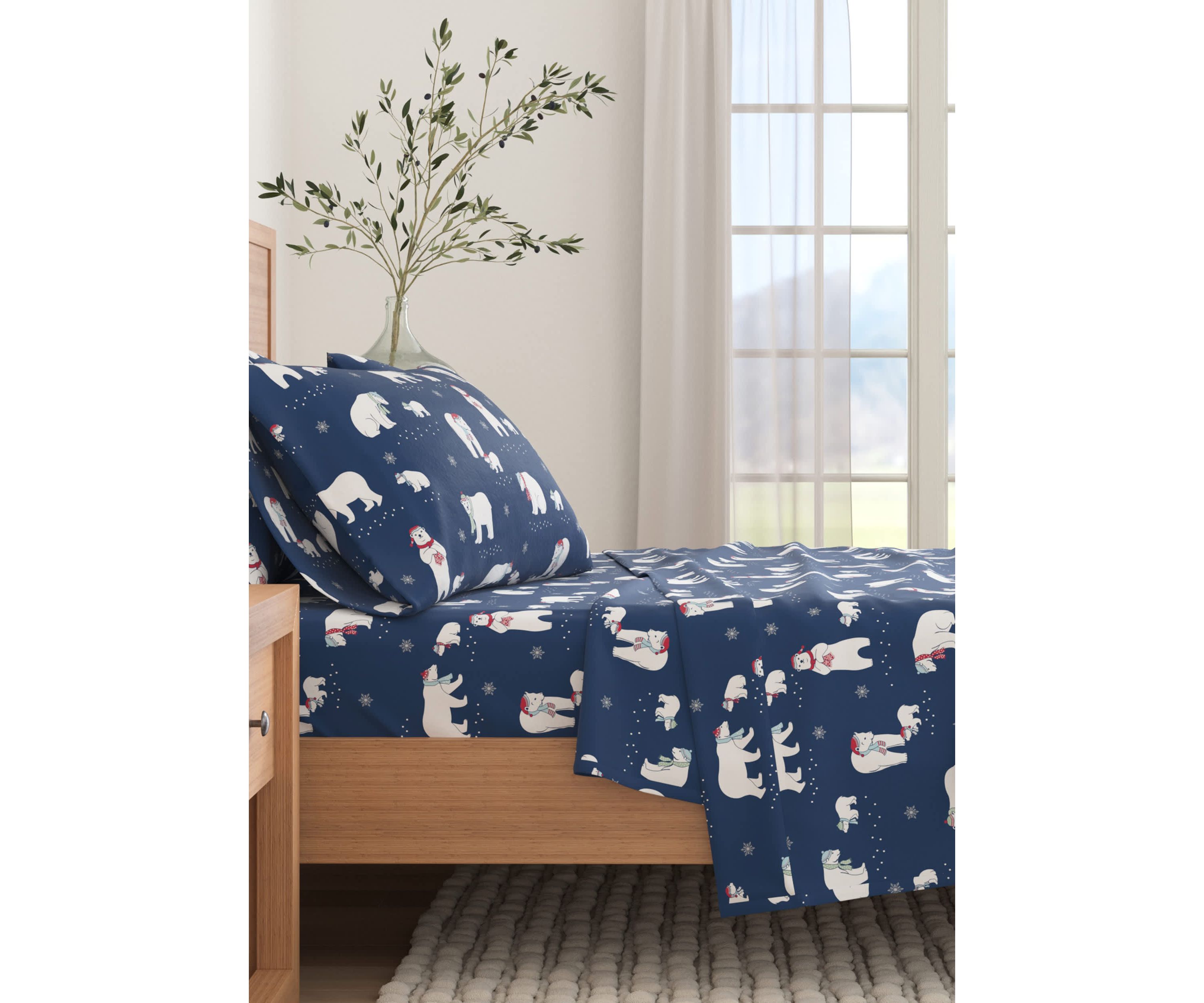 Turkish Cotton Double-Brushed Lodge Flannel Bed Sheet Set