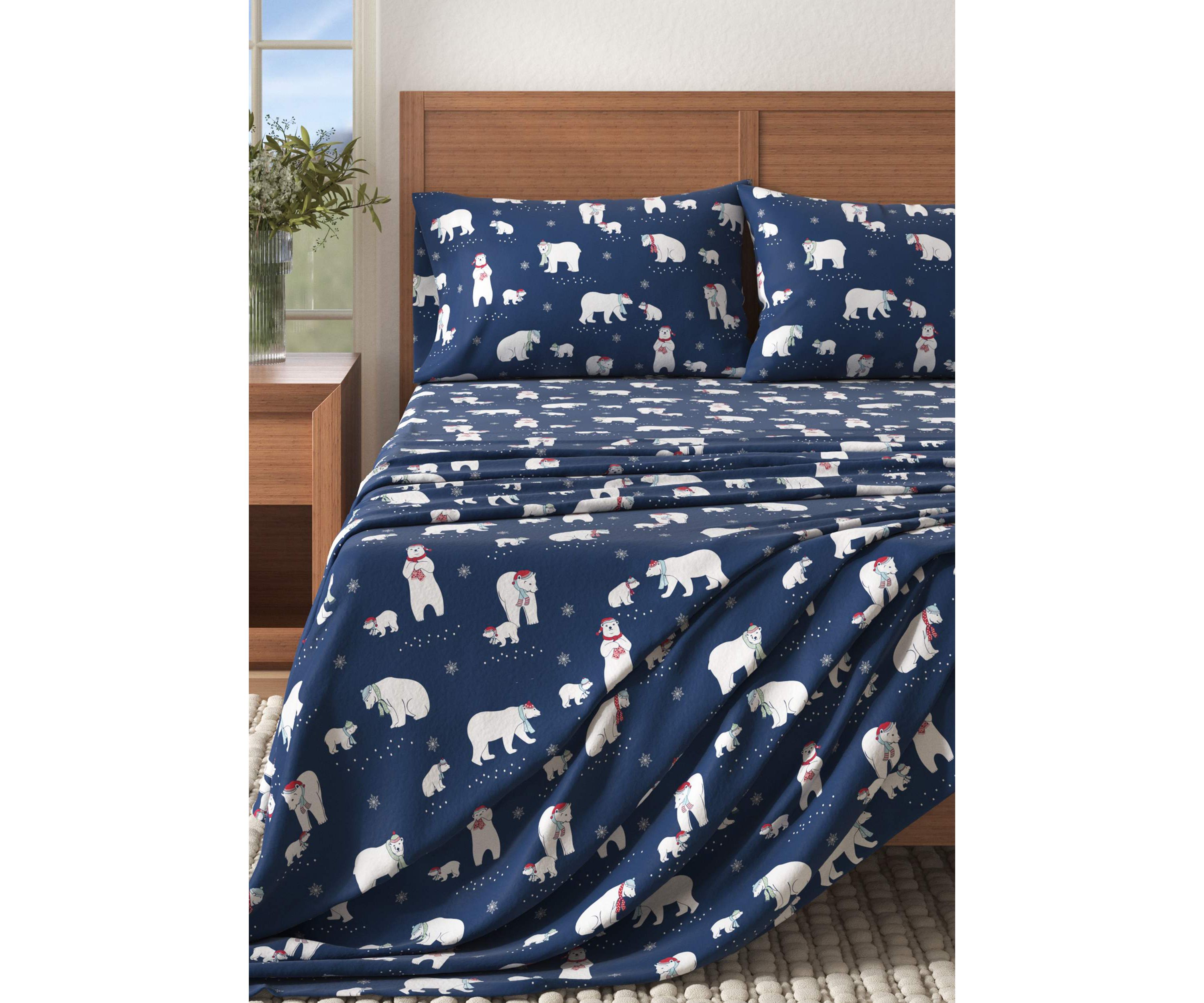 Turkish Cotton Double-Brushed Lodge Flannel Bed Sheet Set