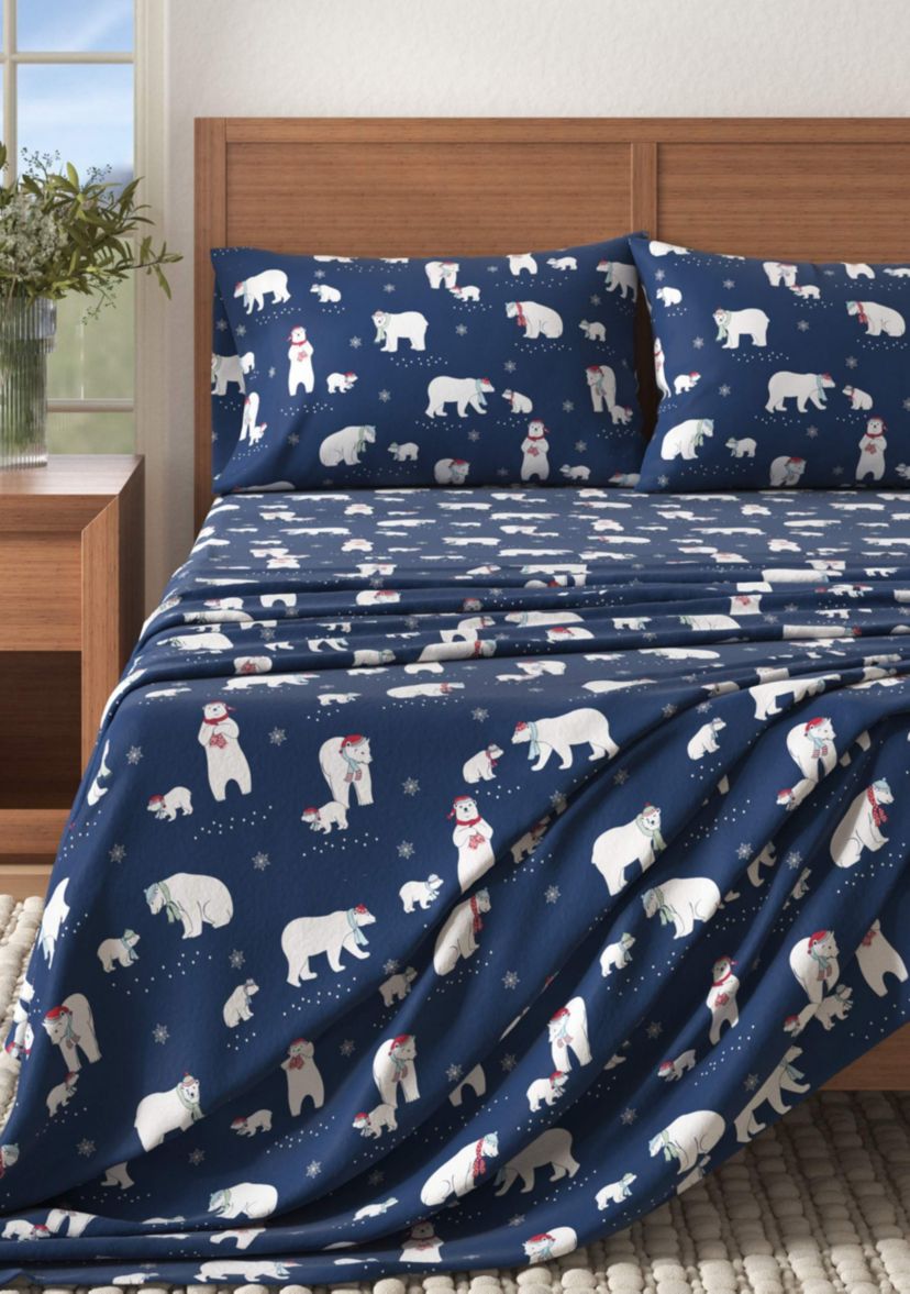 Turkish Cotton Double-Brushed Lodge Flannel Bed Sheet Set