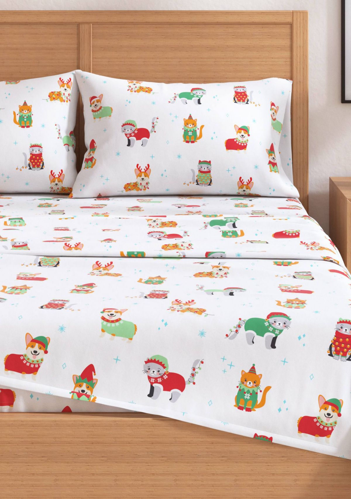 Turkish Cotton Christmas Flannel Bed Sheet Set