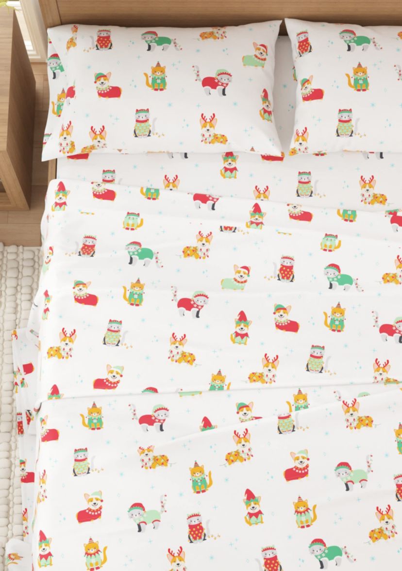Turkish Cotton Christmas Flannel Bed Sheet Set