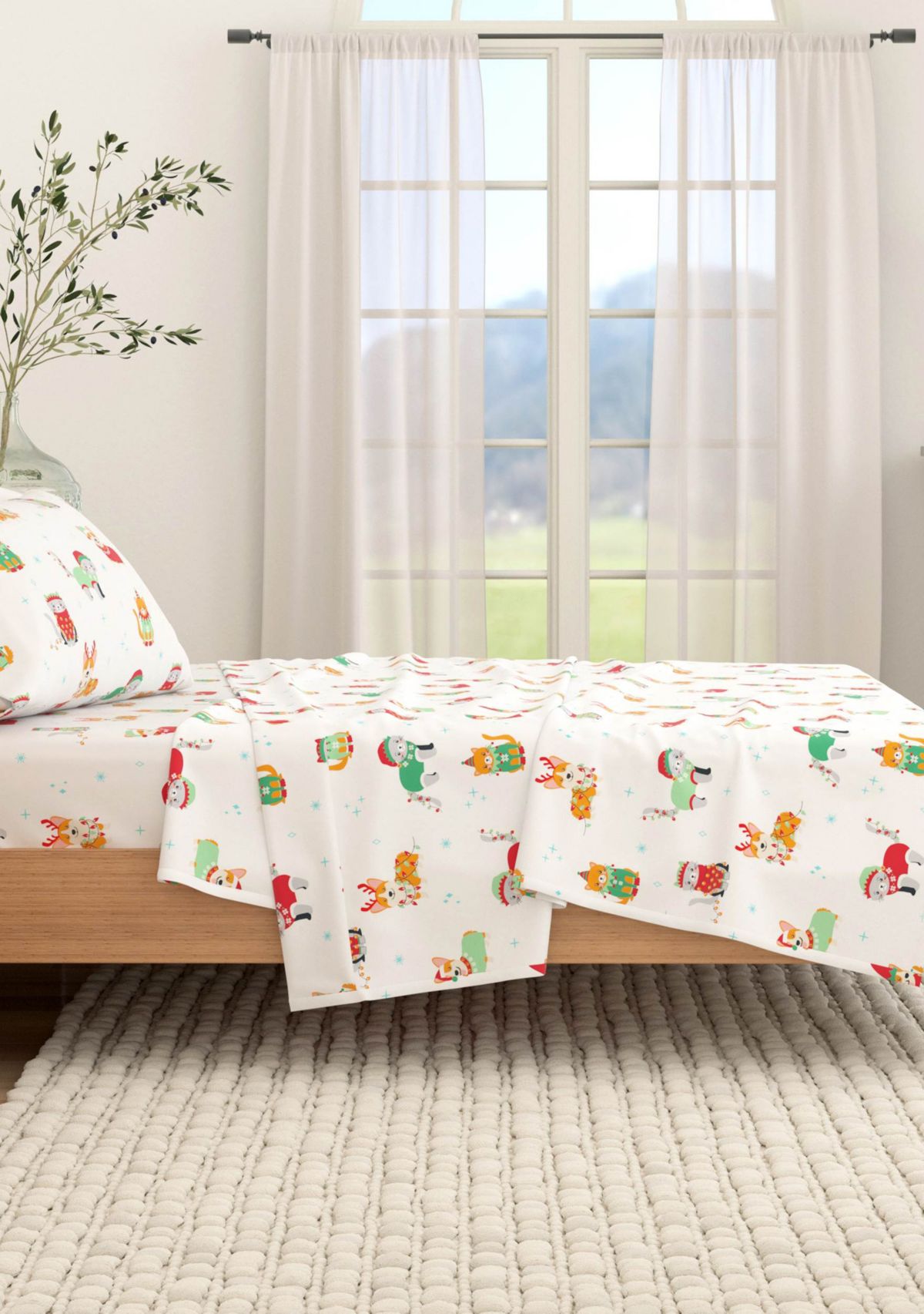 Turkish Cotton Christmas Flannel Bed Sheet Set