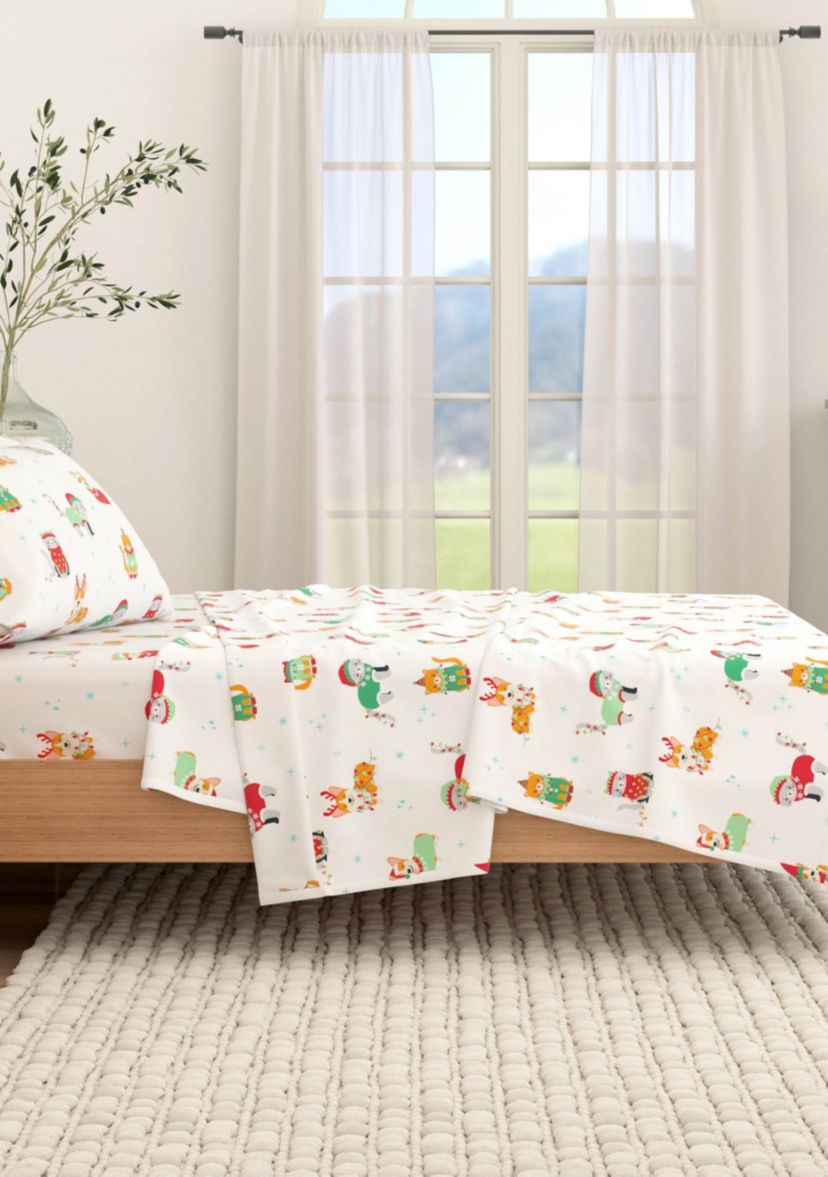 Turkish Cotton Christmas Flannel Bed Sheet Set