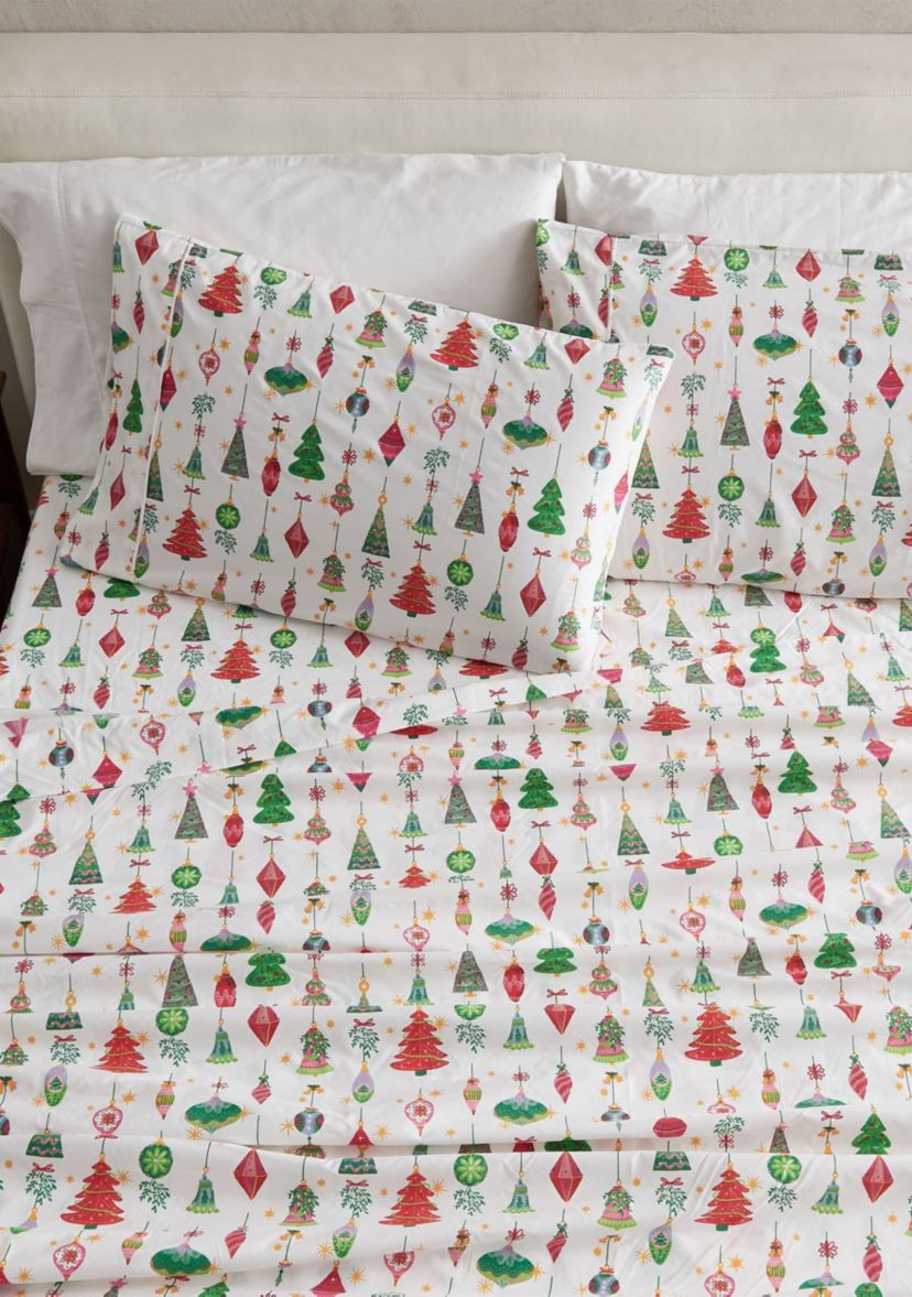 Holiday-Theme Brushed Microfiber Sheet Set