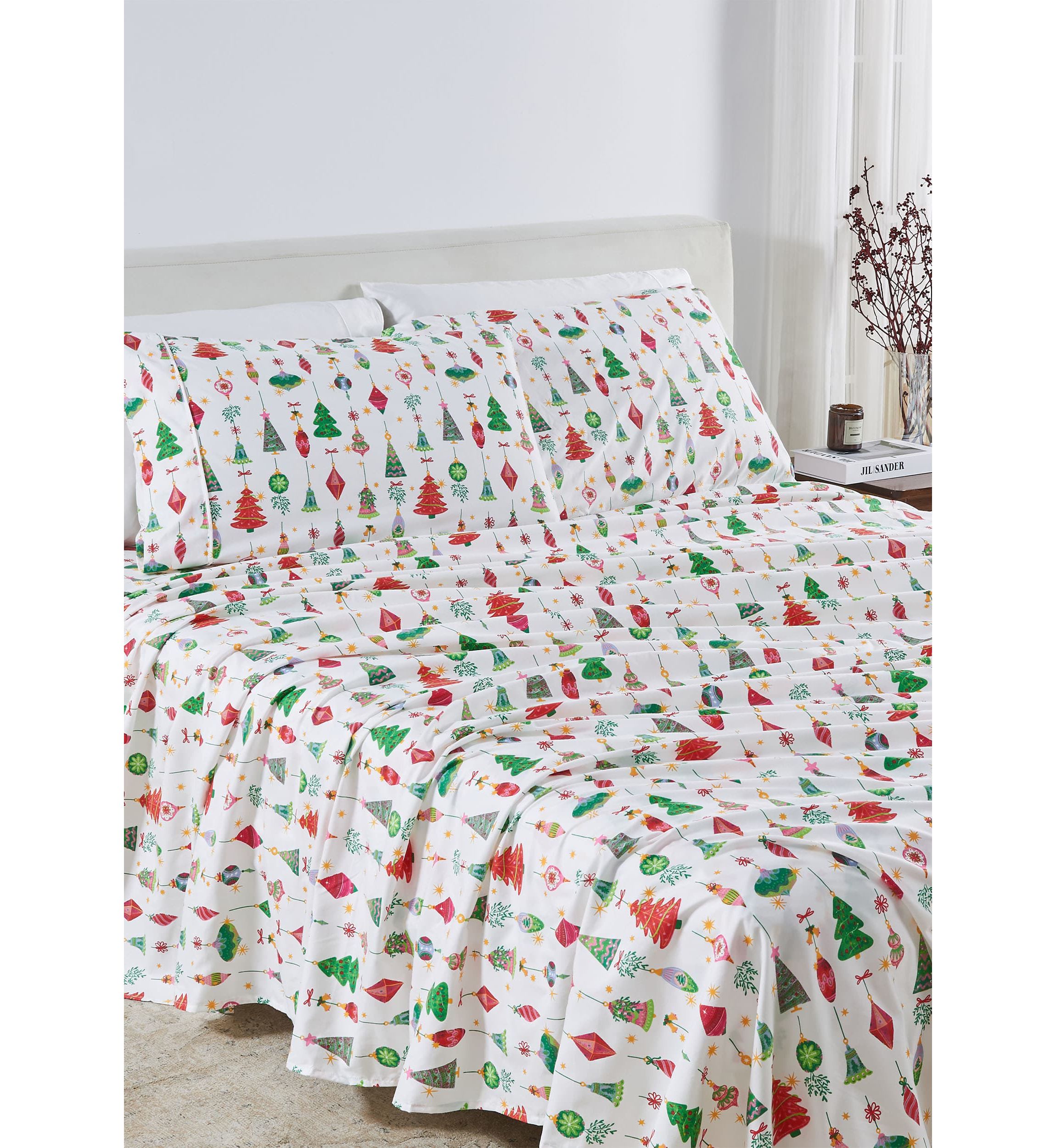 Holiday-Theme Brushed Microfiber Sheet Set